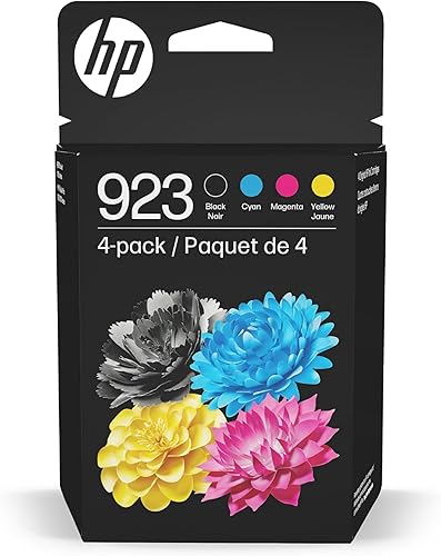 Miniatura 1 de HP Cartuchos de tinta 923 negro, cian, magenta y amarillo (paquete de 4)  Works OfficeJet serie 8120, OfficeJet Pro serie 8130  Elegible para tinta