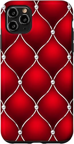 Funda acolchada con purpurina para iPhone 11 Pro Max en color rojo degradado