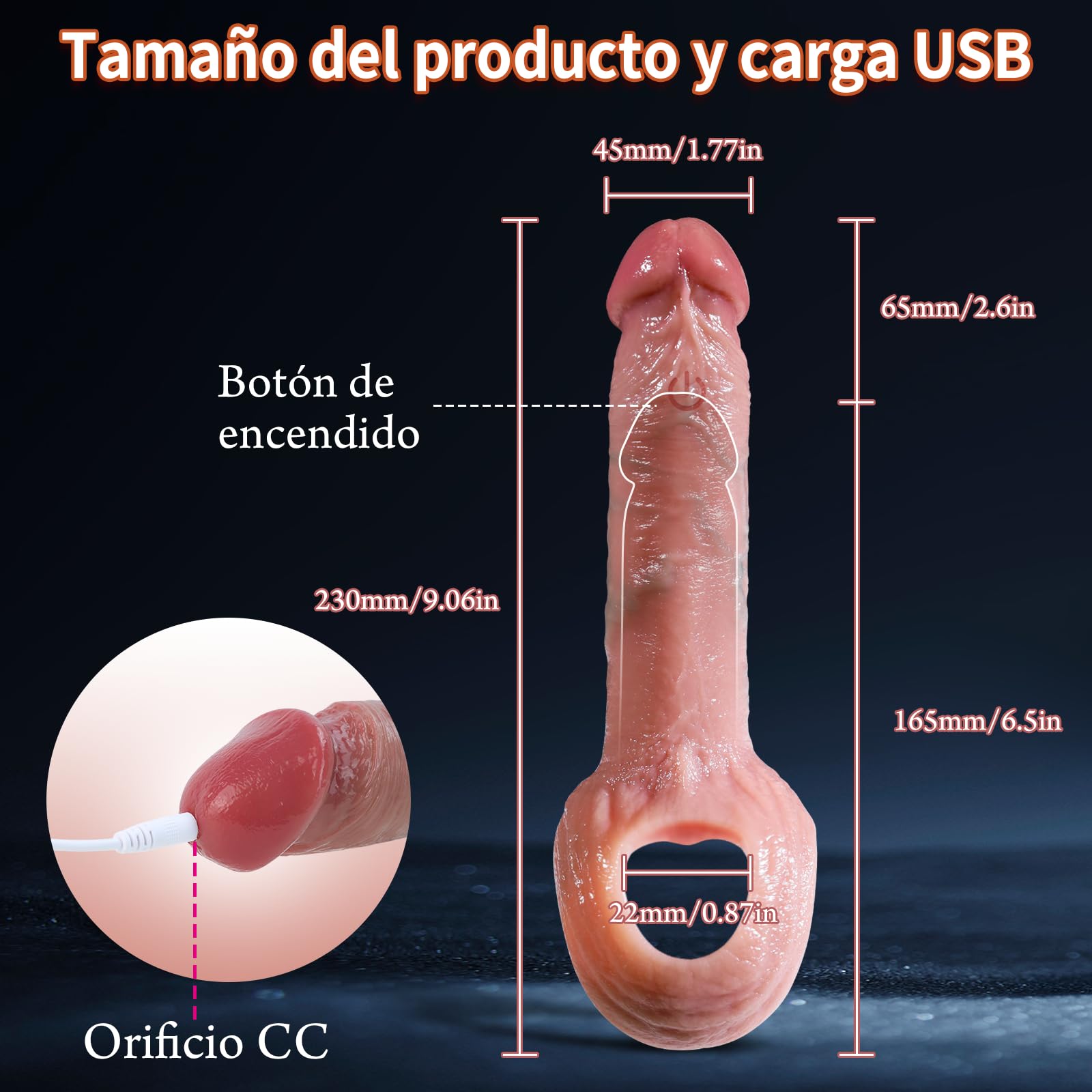 Juguetes Eexuales Hombre Fundas para pene- 2.6'' Anillo Vibradorador para Pene 10 modos de vibración, extensión de pene con control remoto, juguetes sexuales para adultos para parejas y hombres