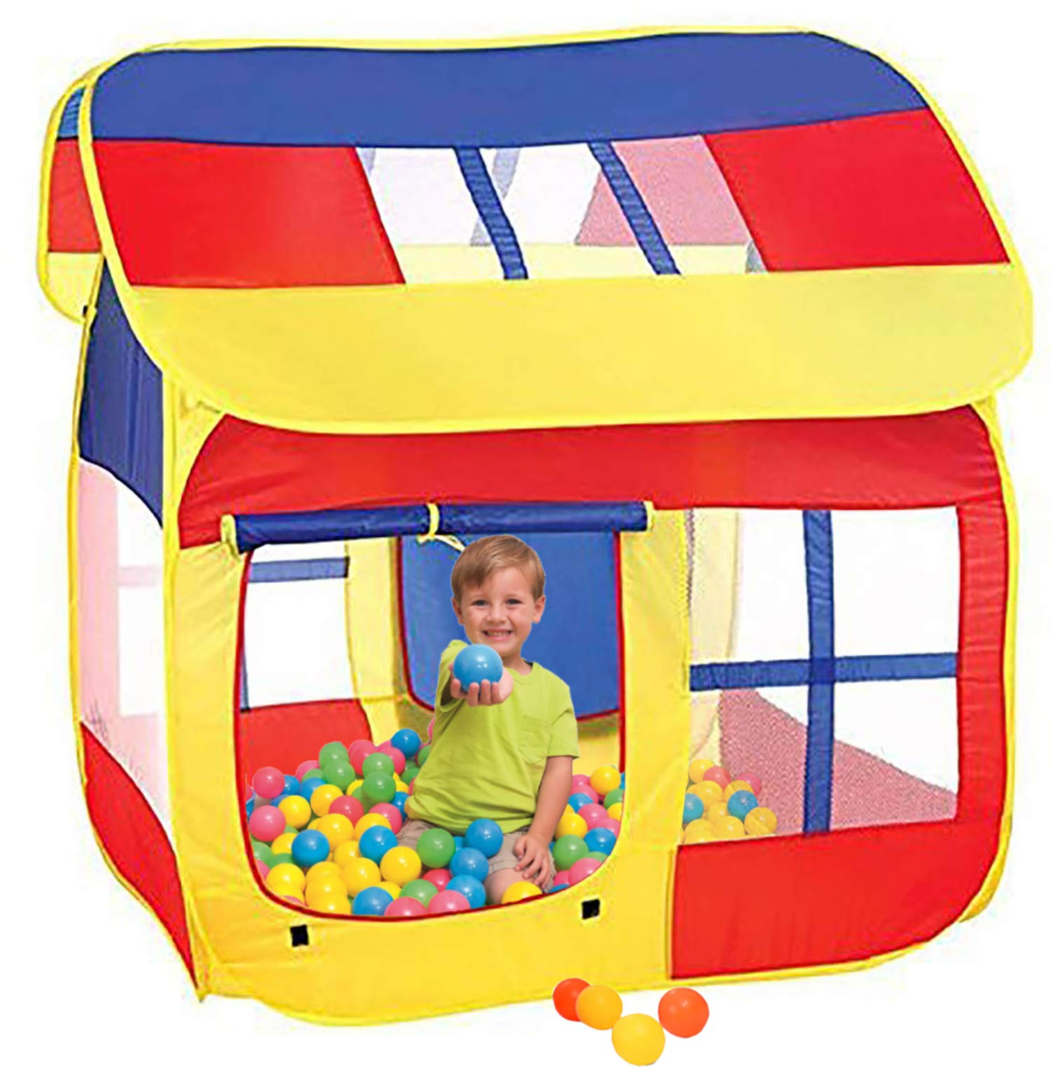 Webby Kid's Style Play Tent House with 10 Balls for 3 to 12 Year Kids - Multicolor