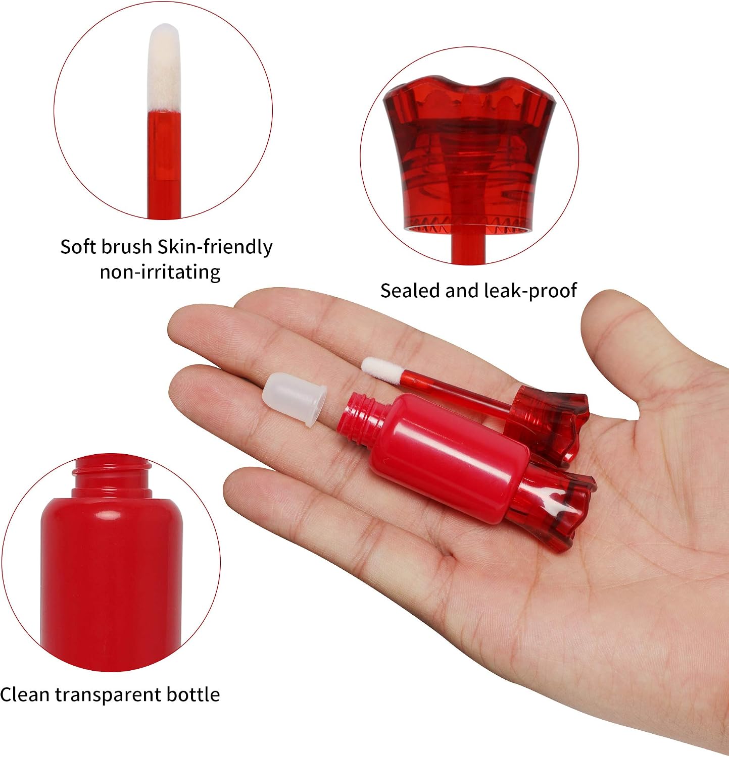 RONRONS 12 Pack Empty Lip Gloss Tube Candy Shape Plastic Lip Balm Containers Refillable DIY Cosmetics Reusable Sample Bottles,Clear