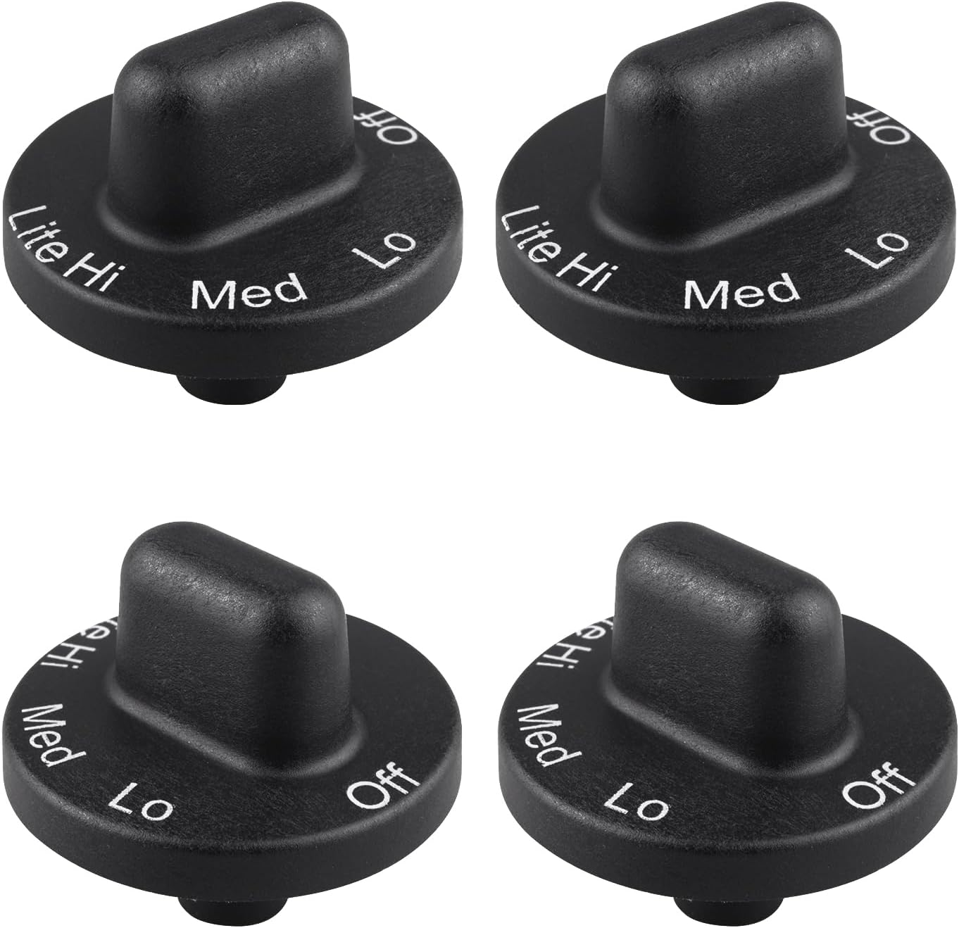 4 Pack 71001641 Stovetop Knobs Range Cooktop Top Burner Control Knob Replacement Knobs Compatible with Some Jenn Air Stove top knobs AP4088491 PS2077264 WP71001641 Black
