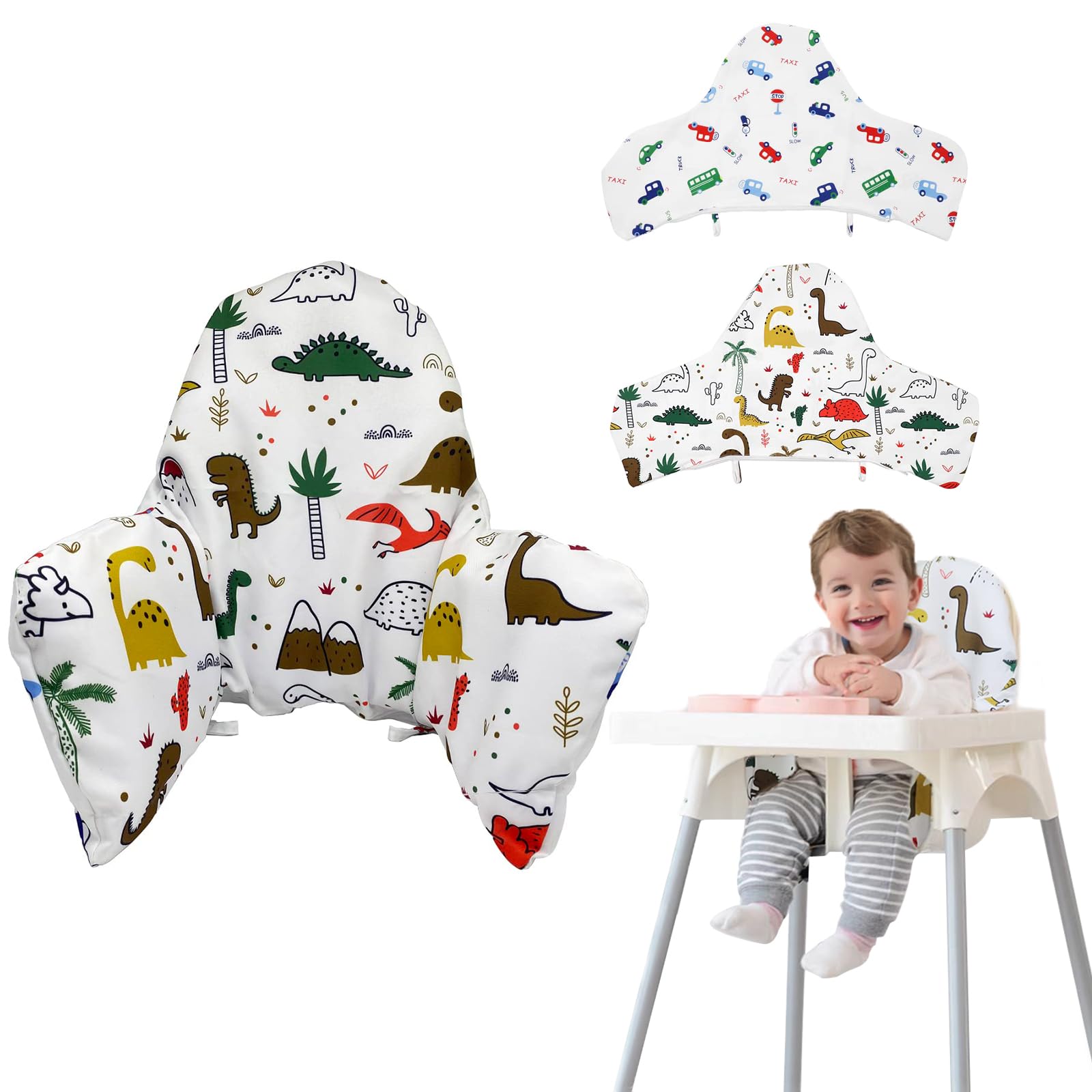 Vernerth High Chair Cushion, Soft Padded Highchair Insert for IKEA Antilop Inflatable Lining with Oxford Cover