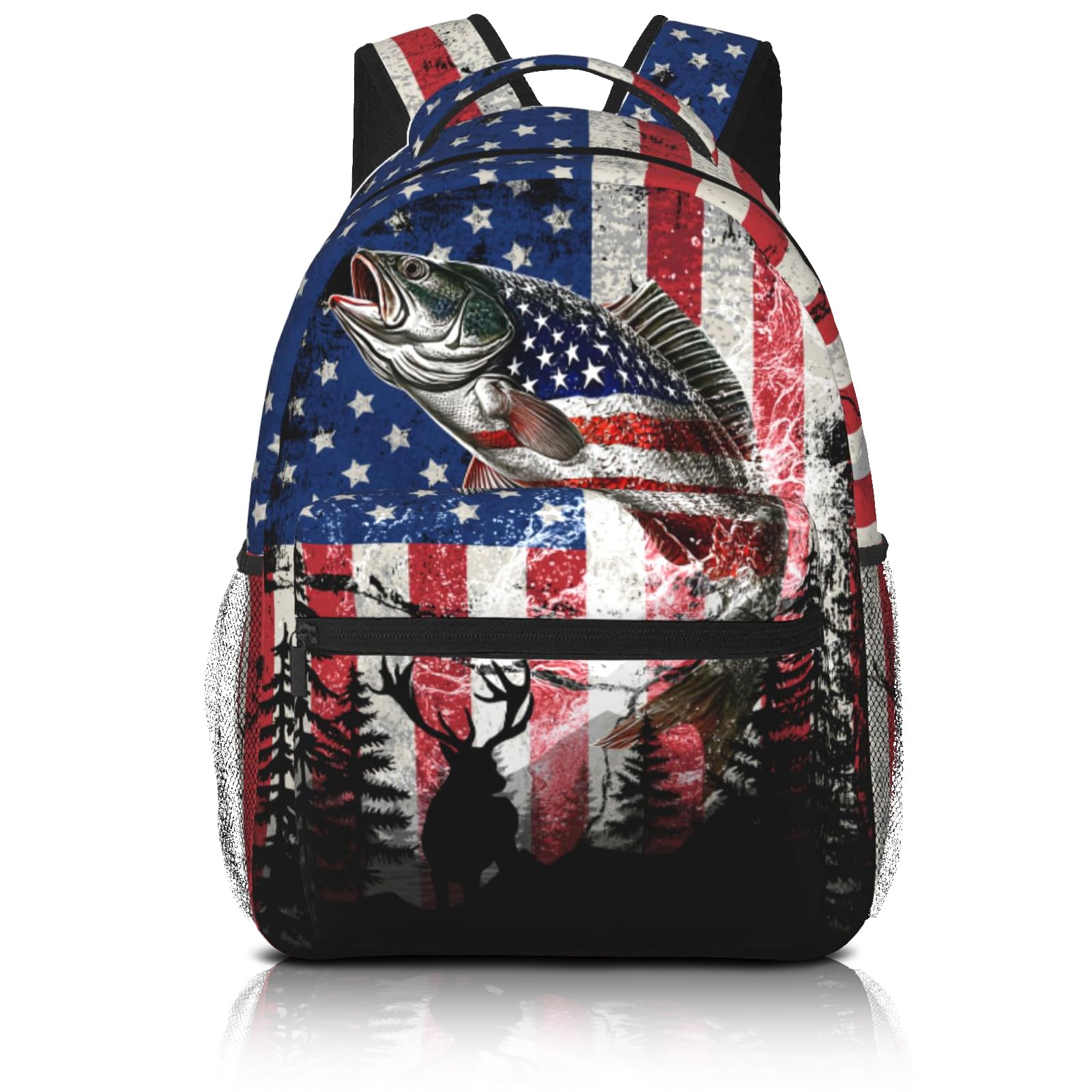 EluteFpme Bass Fish Flag Backpack