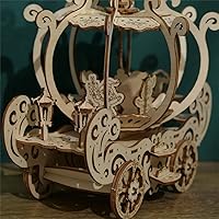 Vista 5 de Rompecabezas 3D de madera en forma de calabaza, kits de modelo de carretilla de calabaza, acertijos mentales y rompecabezas para Navidad/cumpleaños