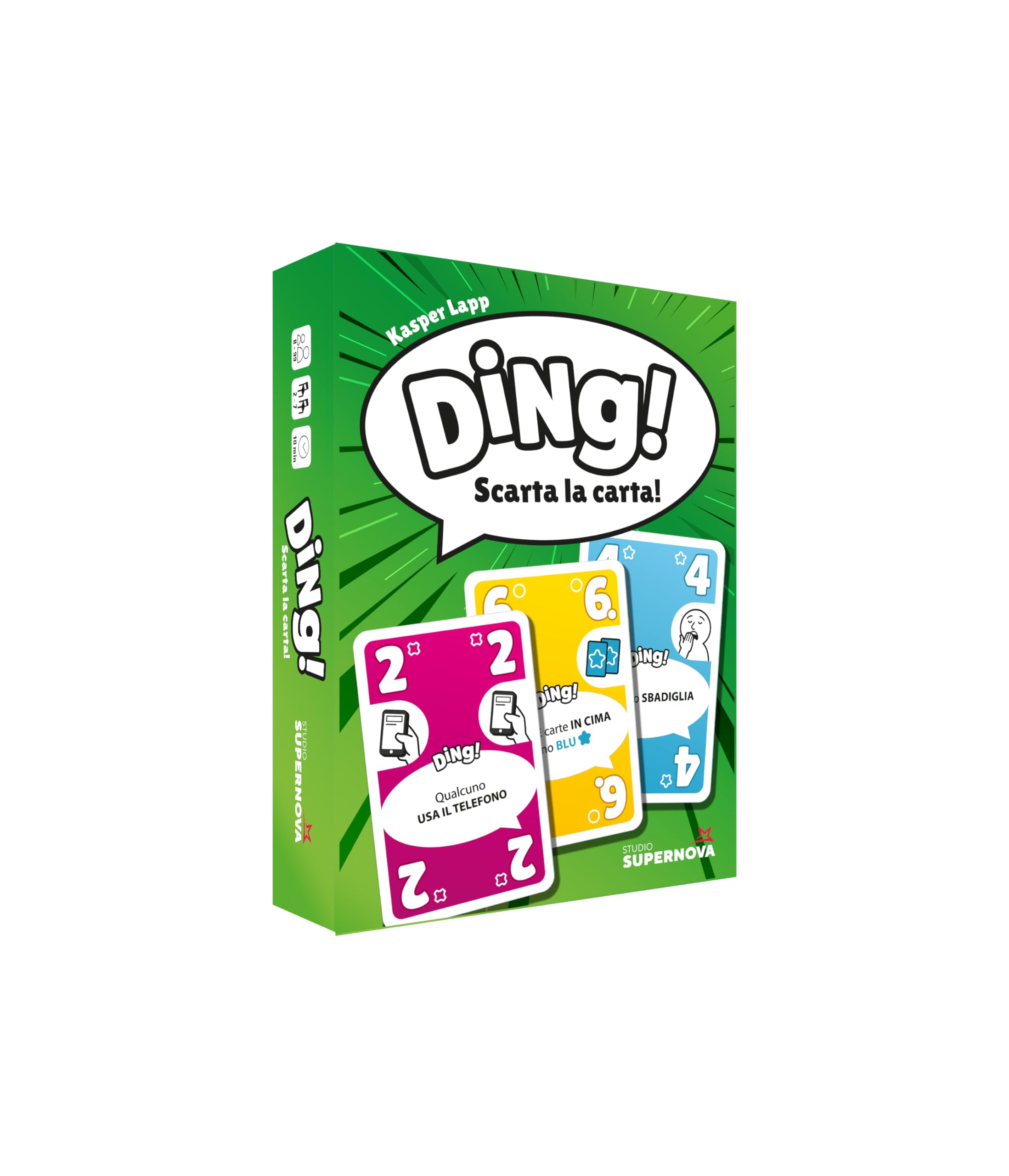 Studio Supernova - Ding - Card game, party game with lots of social iteration, 2-7 players, 8+, Italian edition