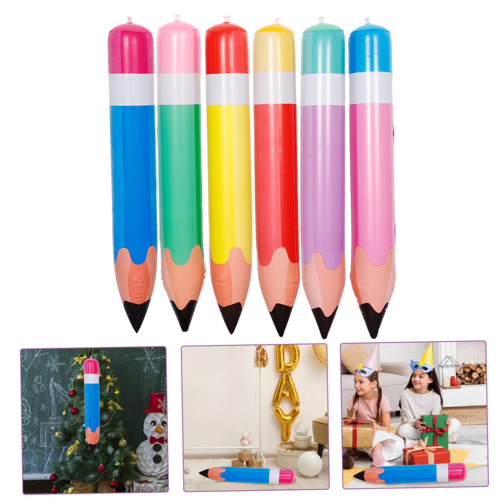 TOPBATHY 30 Pièces crayon gonflable Fournitures scolaires gonflables PVC géants