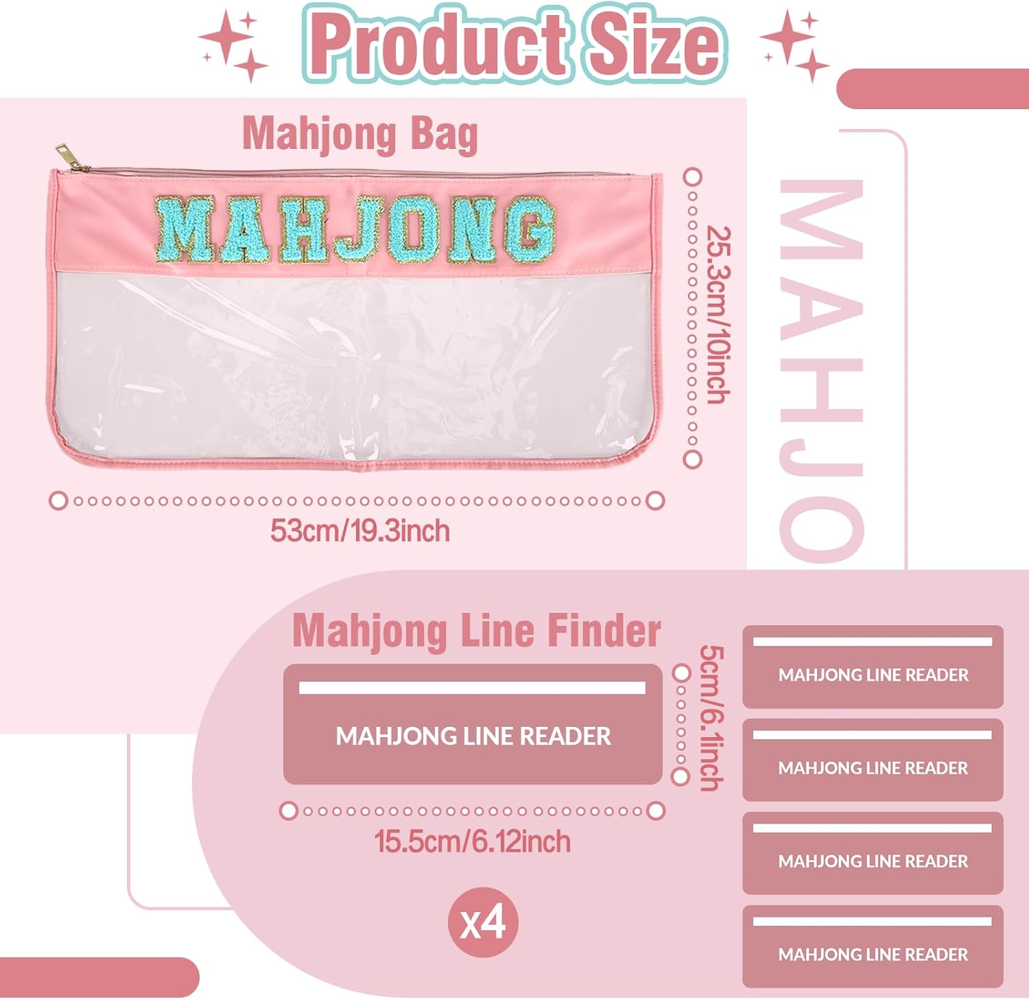 Ebrima Mahjong Bag, Mahjong Case for American Mahjong Tile Set with Line Reader & Handle (Case Only)