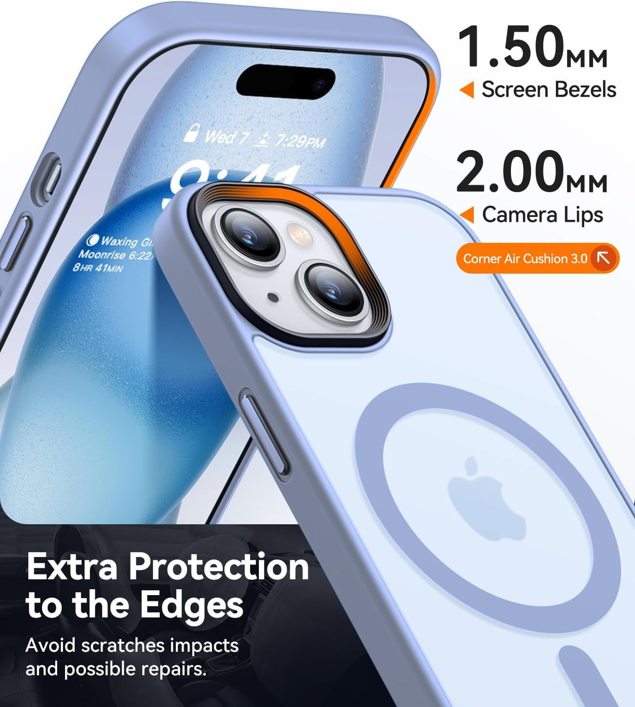 Elzzi Magnetic Cover for iPhone 15 Case Compatible with MagSafe 