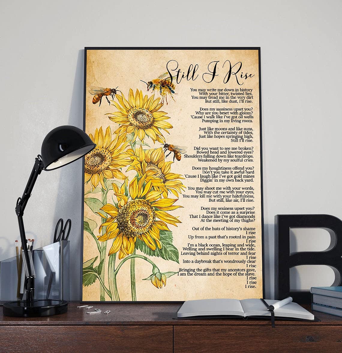 Bioprocess Still I Rise Sunflower Poster Maya Angelou Still I Rise Inspirational Poem S Motivational Home Decor Maya Angelou Poem Wall Art Poster Cute Sign Wall Decor Metal Sign Poster 8X12 Inches