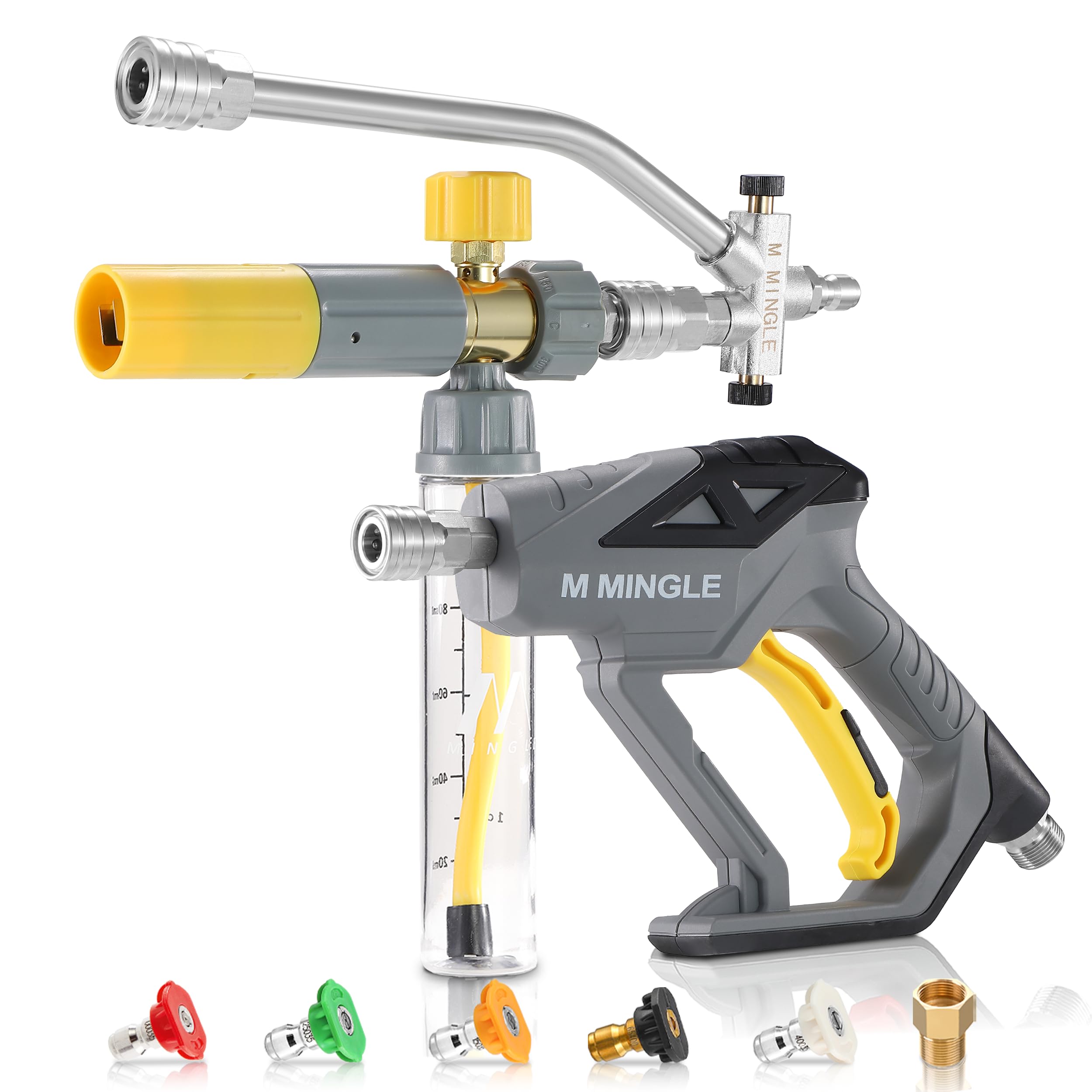 M MINGLE Pressure Washer Gun with Mini Foam Cannon