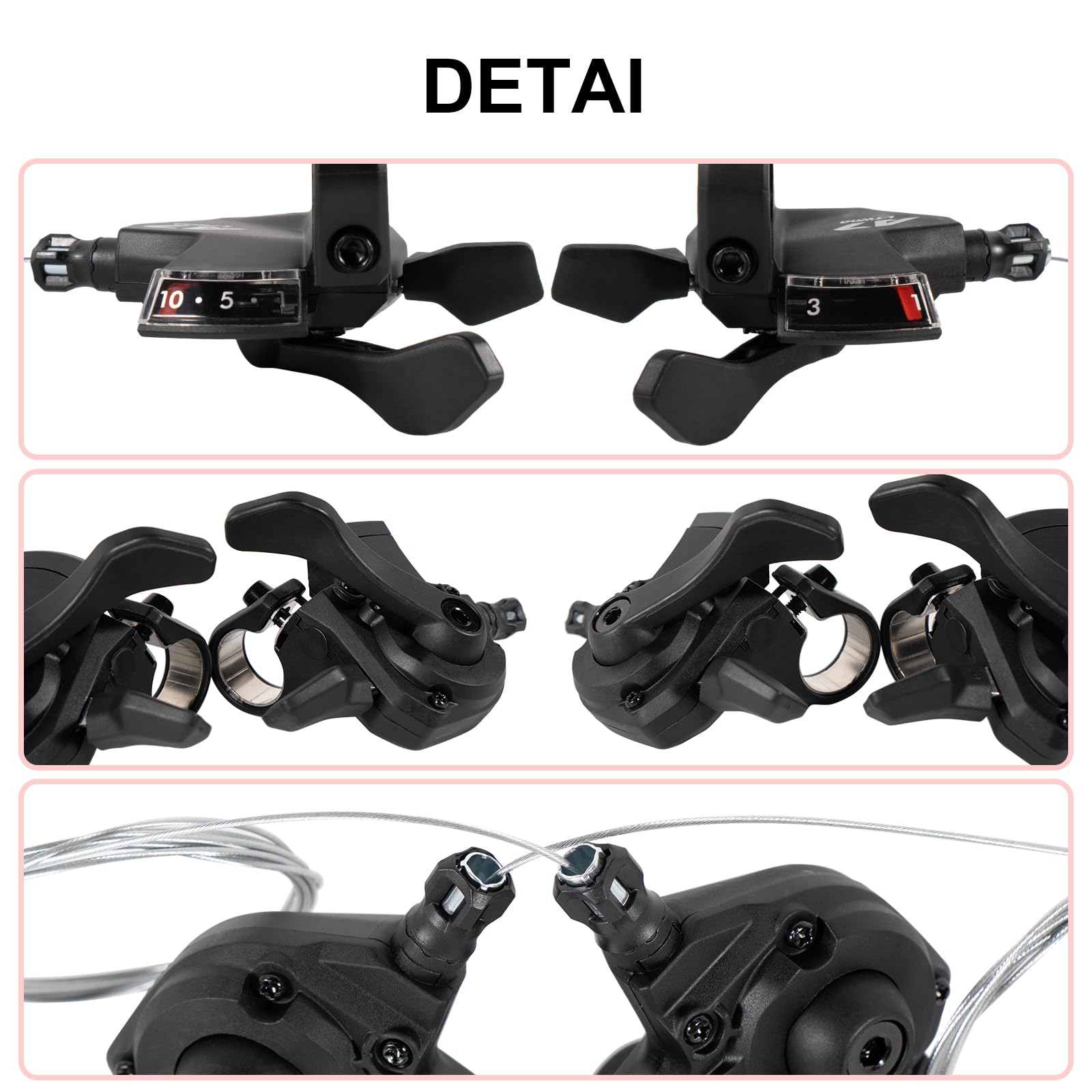 Chooee Palanca de cambio de bicicleta 3x10 velocidad para Shimano/Sram, palanca de cambio de bicicleta de montaña para MTB