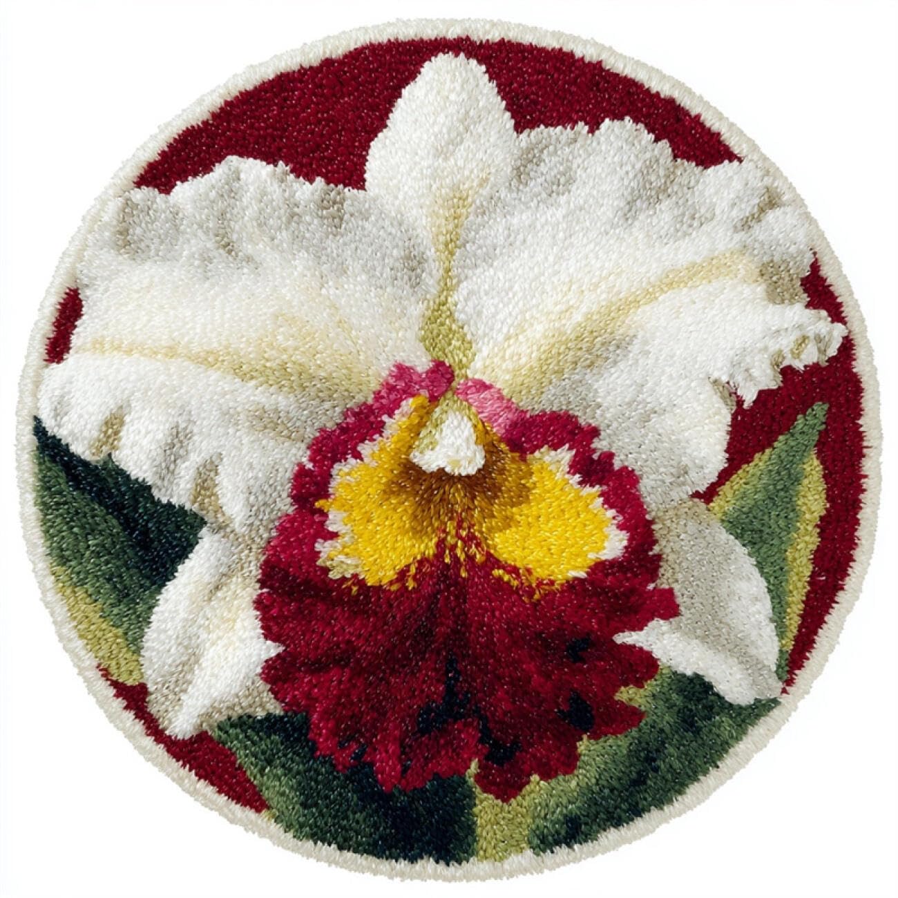 Kitquiver Rug Latch Hook Craft Kits Purple Orchid 60x60cm