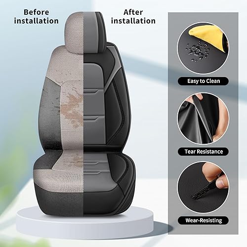 Miniatura 6 de YORKNEIC Fundas de asiento de automóvil para Chevrolet Cruze 2011-2019, fundas de asiento de piel sintética, protectores de cojín de asiento
