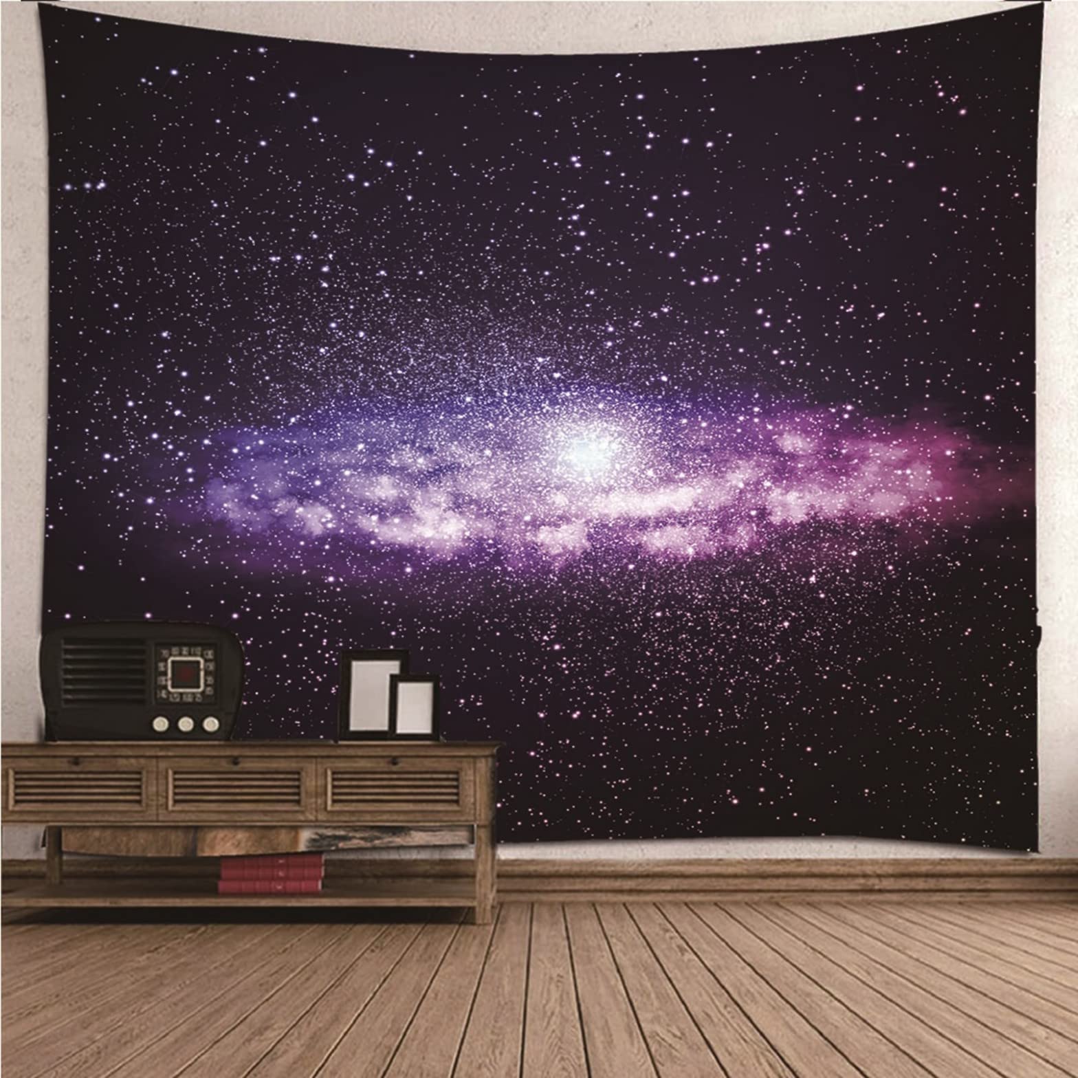Ethereval Tapestries Hippie Tapestry For Bedroom Men Trippy Beautiful Galaxy Nature Long Wall Living Large Size Purple Wall Hangings Fabric Decorations 200x200cm