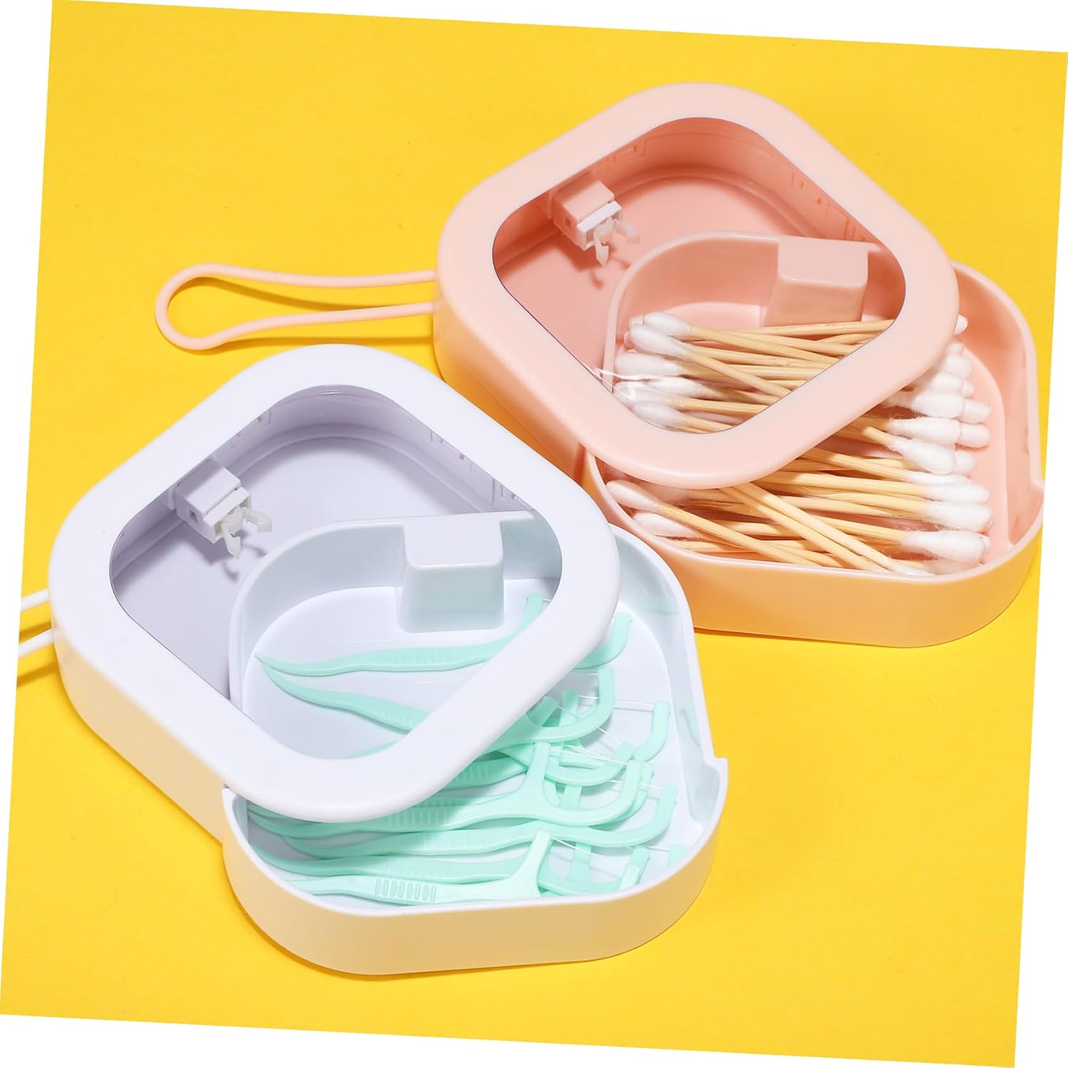 Cabilock 3Pcs Vibrant Plastic Retainer Storage Boxes Lightweight Oral with Ample Space and Sealed Design for Travel and Home Use