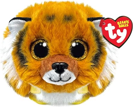 TY Clawsby Tiger Beanie Ball 7cm - Quetschbare Beanie Baby Weiche Pluschtiere - Sammelbares Kuscheliges Stofftier