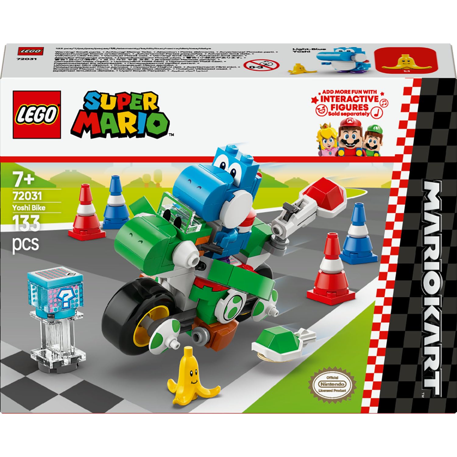 LEGO Super Mario: Mario Kart – Yoshi Bike 72031, 7 Yaş ve Üzeri Erkek ve Kız Çocukları ve Oyuncular için Yaratıcı Oyuncak Yapım Seti, Oyuncular İçin Doğum Günü Hediyesi (133 Parça)