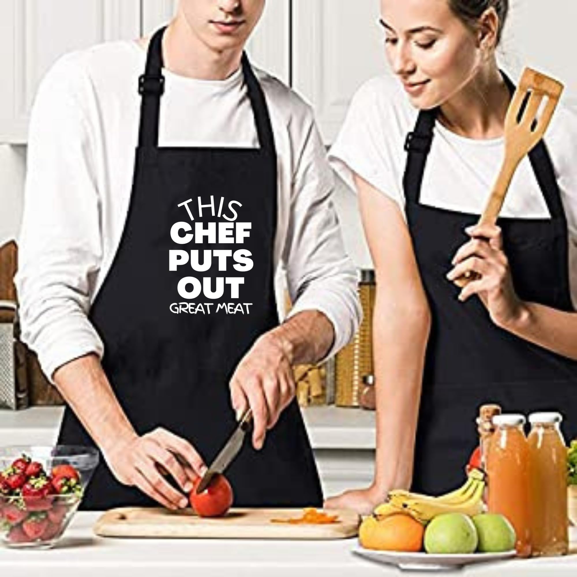 Delantales divertidos con texto en inglés "This Chef Puts Out Great Meat" para hombres, delantal impreso, regalo para ella, delantal de chef, delantal de cocina, delantal de barbacoa, regalo para el