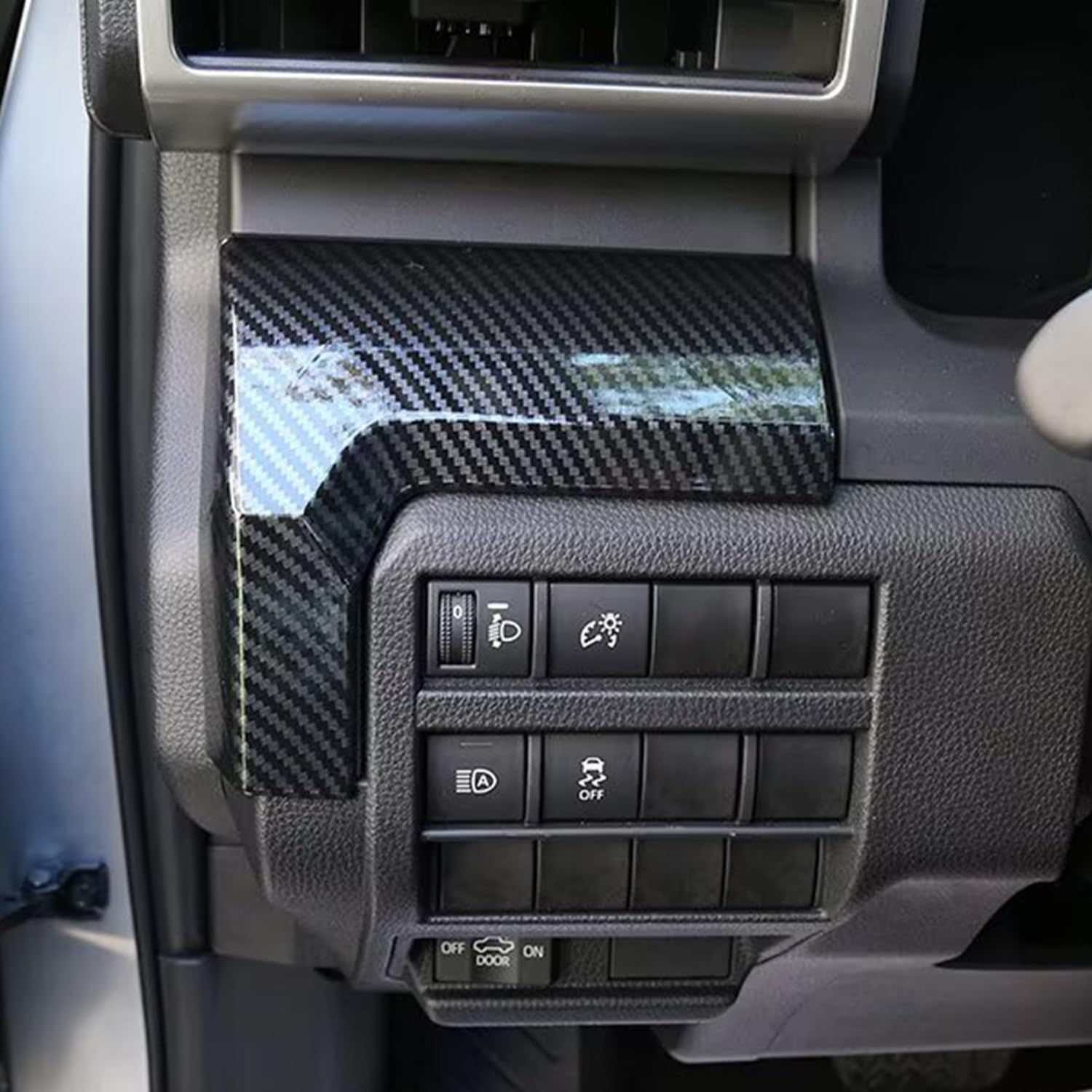 for Toyota 4Runner 2025 2026 Carbon Style Interior Center Control Strip Molding Trim ABS Accessories 2pcs (Only for 14.3 Inch Screen)
