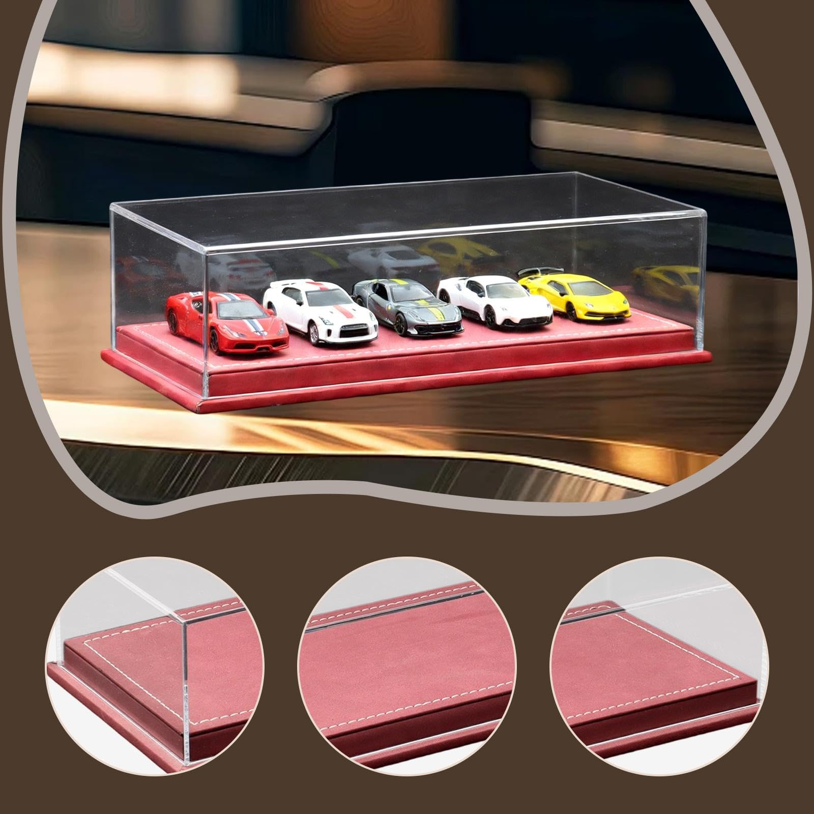 Vitrina Acrílica para Coche Modelo 1/64. Vitrina Transparente para Guardar Coches de Juguete.
