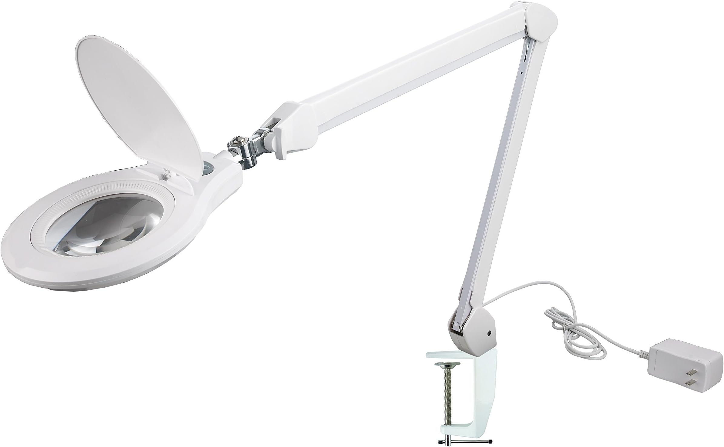 – beamEX Studio – Dimmable Natural Light Bright – 60 SMD LED Magnifying Lamp – 5 Diopter Lens – x2.25 Magnification – Adjustable Arm – Clamps to Any Craft Table or Work Bench