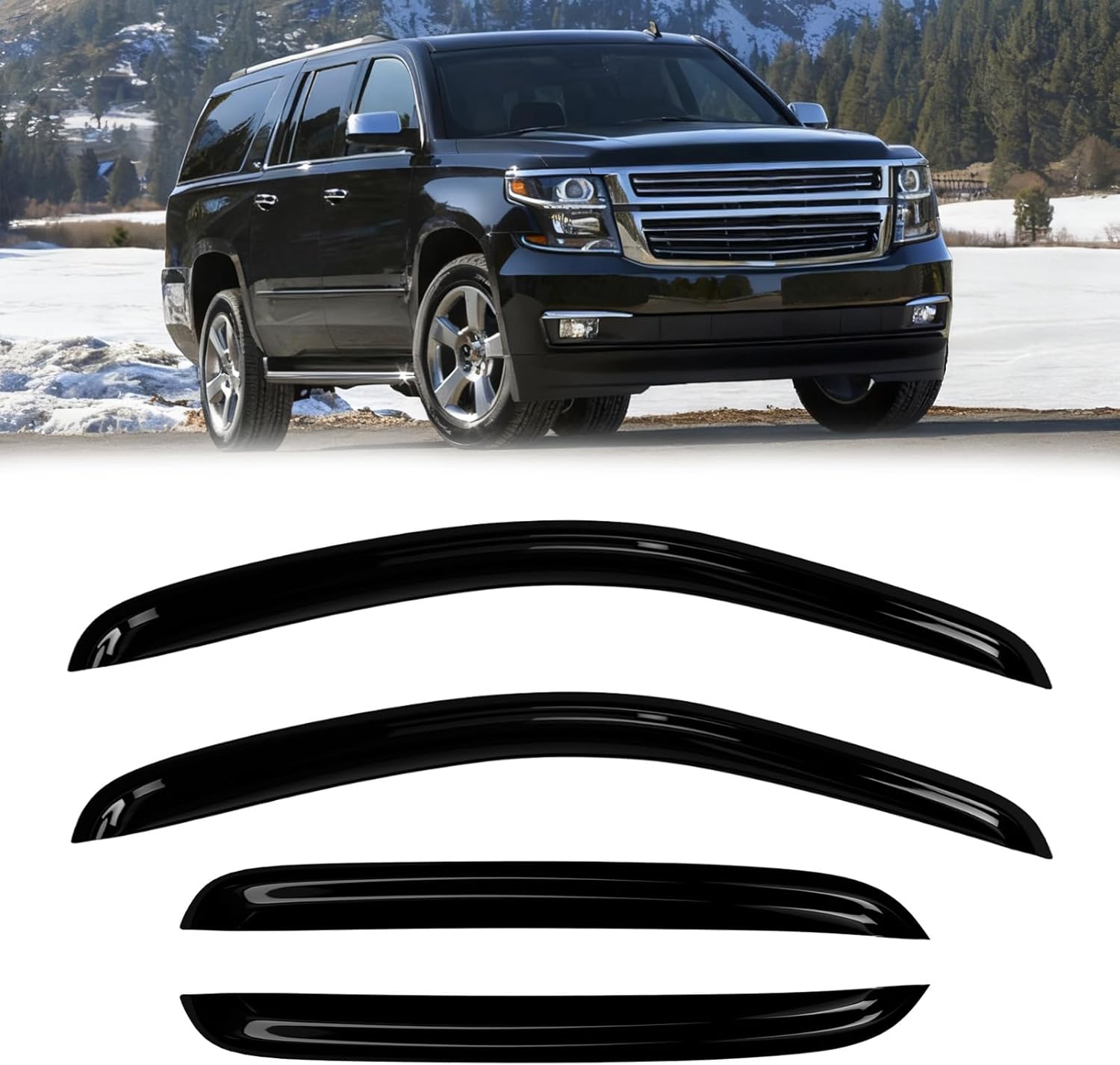 Side Window Wind Deflectors Compatible with 2007-2014 Tahoe/Yukon Auto Window rain Guards 07-14 GMC Yahoe Yukon