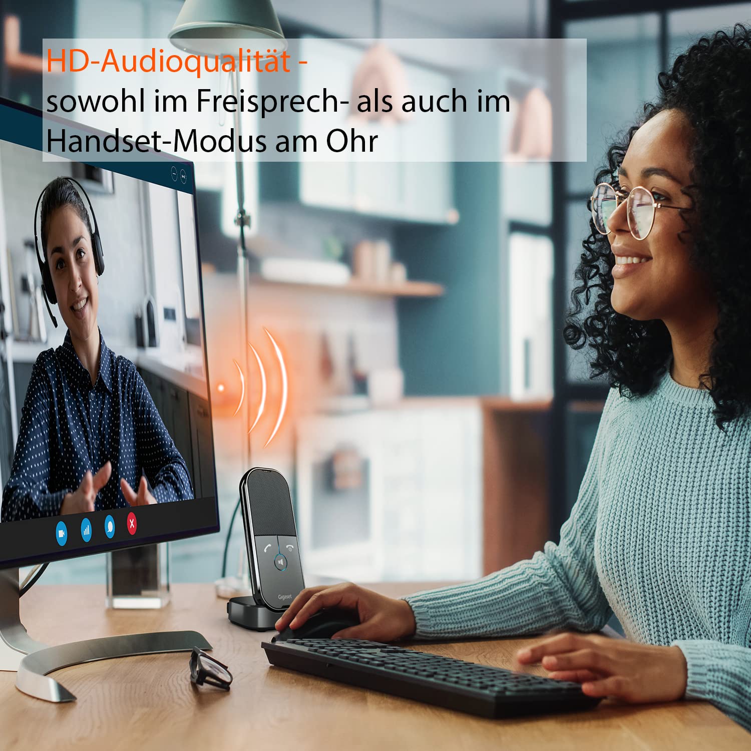 Gigaset ION - Freisprecheinrichtung mit Handsetfunktion - USB-C - Annäherungssensor - DECT kompatibel - HD AUDIO - Plug und Play Installation - unterstützt Windows, Linux, Mac OS, schwarz