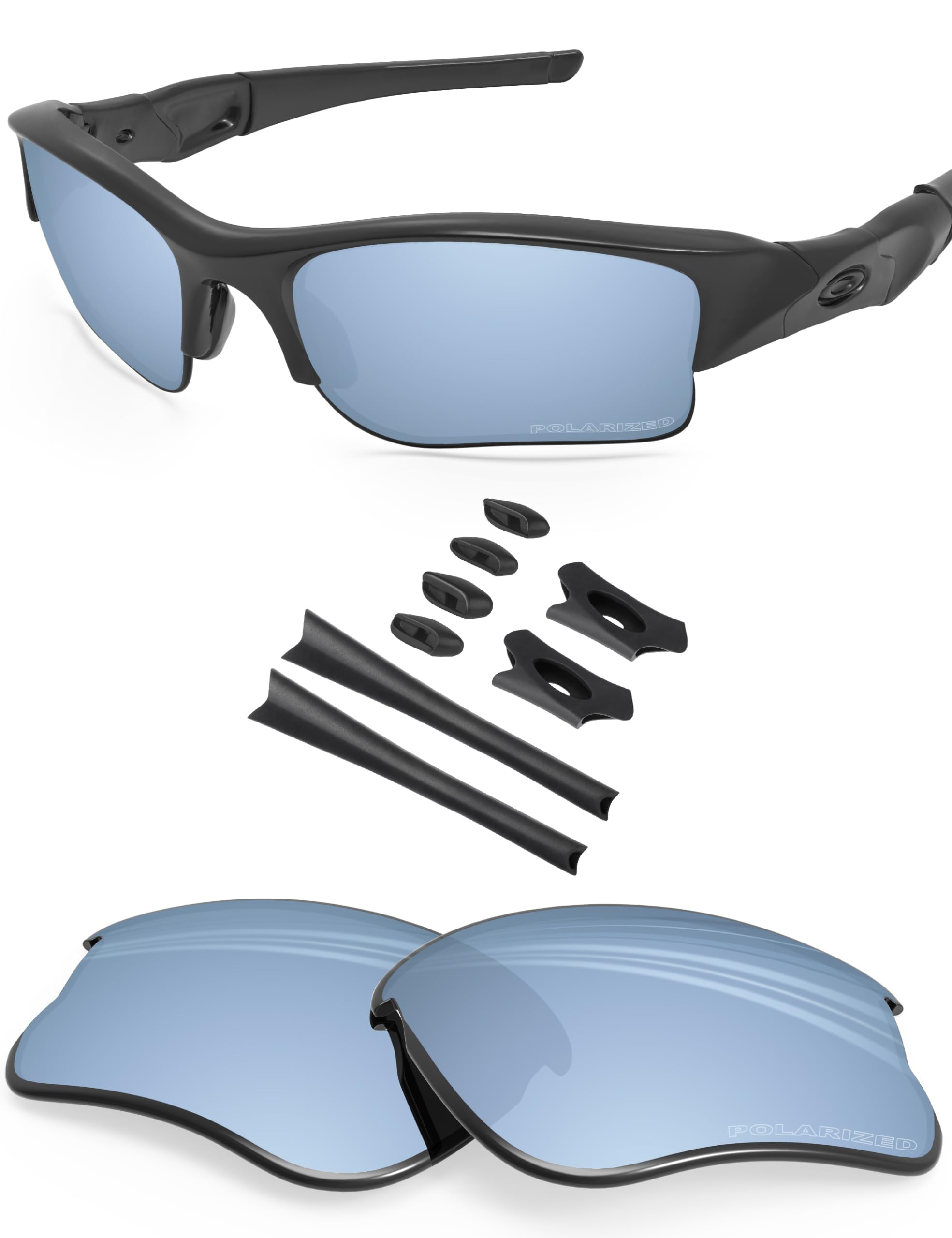 BLAZERBUCK Replacement Lenses &amp; Sock Kit for Oakley Flak Jacket XLJ Sunglass