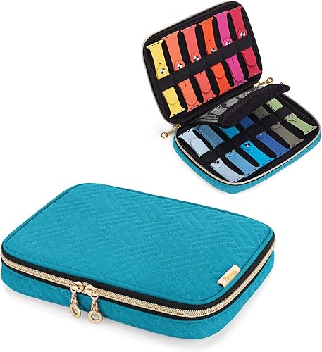 Teamoy Funda de almacenamiento para correas de reloj con capacidad para 12 correas de reloj, bolsa organizadora de viaje compatible con todas las