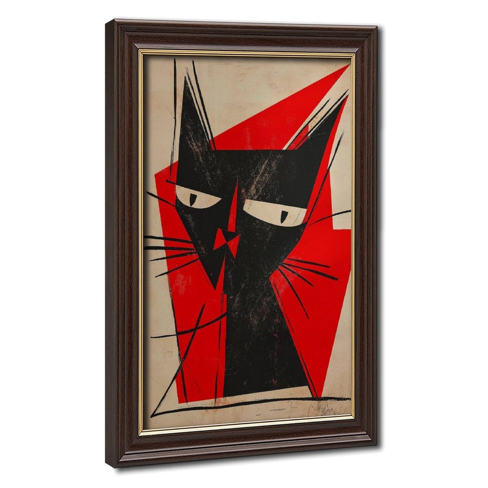 Bareronor Geometric Abstract Cat Canvas Poster Bedroom Decor Landscape Office Room Decor Gift 20" L X 30" W