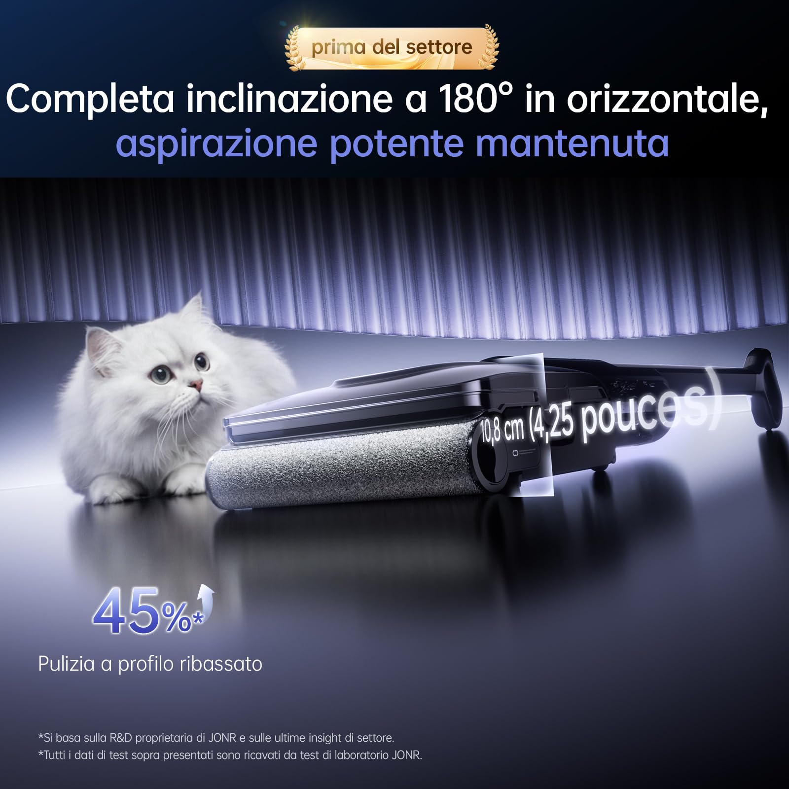 JONR Aspirateur Eau et poussière 20 000 Pa H2, Design innovant sans Odeur, réservoir d'eau Extra Large de 1500 ML avec Plat à 180° (Puissance d'aspiration et Puissance d'eau Non réduites). (S)