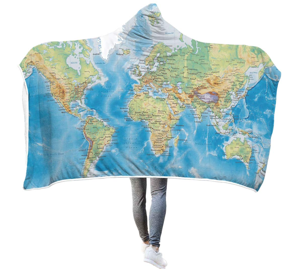 Coperta Con Cappuccio 3D Lupo – Plaid Morbido In Sherpa Fleece 150x200 Cm – Indossabile Per Divano E Letto