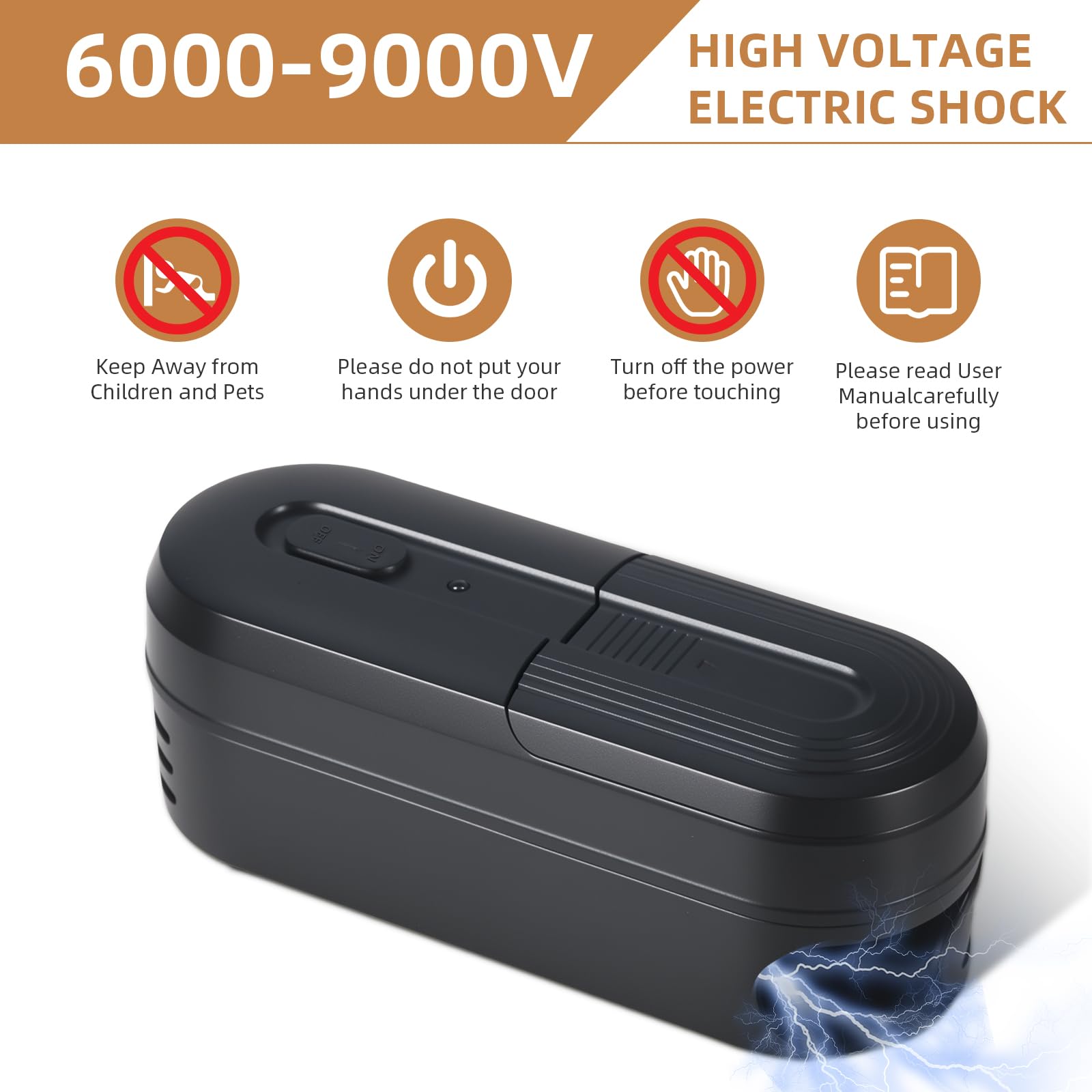 Rattenfalle Elektrisch, 8000V Mausefalle für Drinnen, Upgrade Elektrische Mausefalle, Rattenfallen Schlagfallen für Mäuse, Ratten - 3