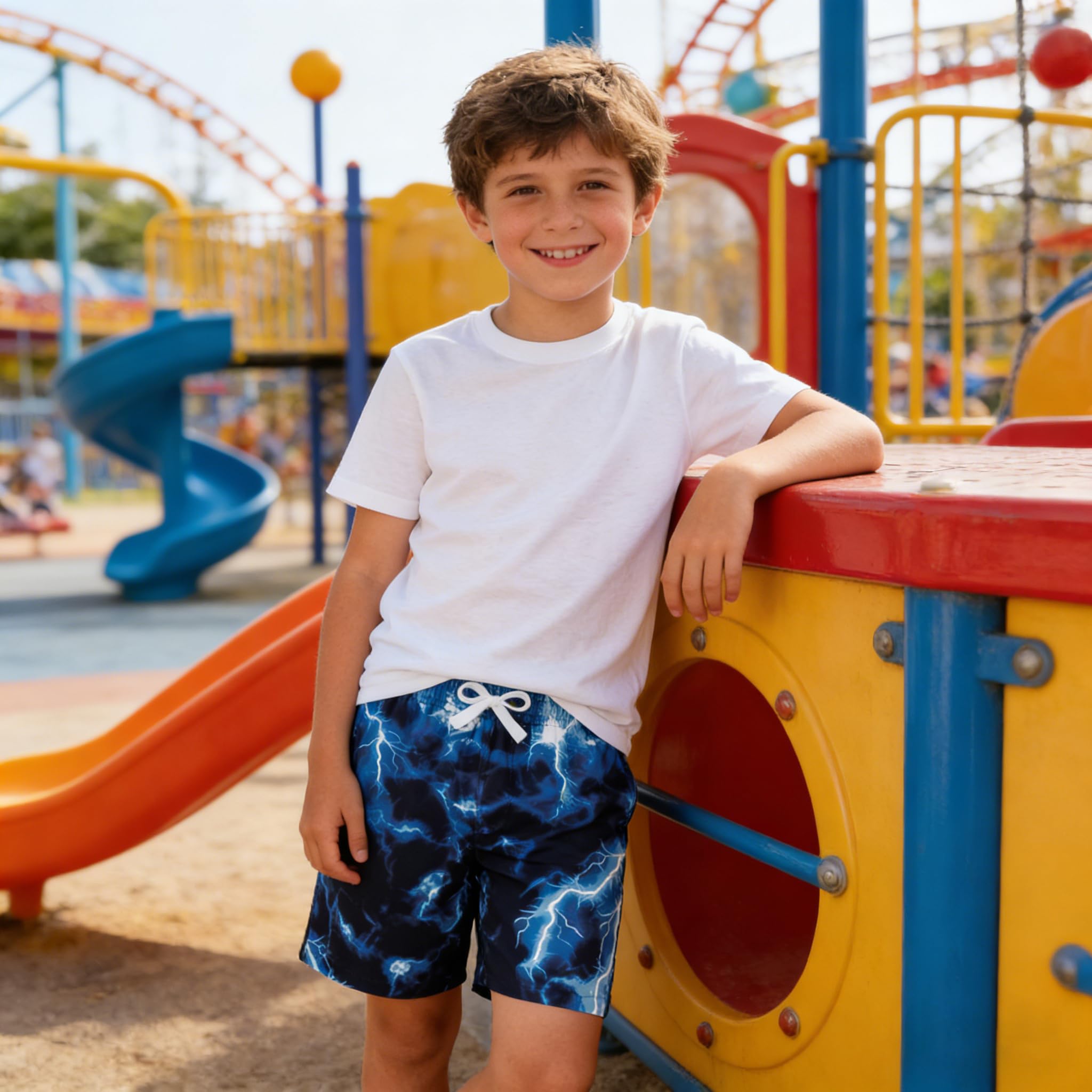 Fanient Troncos de natación Impresos en 3D para niños Ropa de Playa de Secado rápido Deportes Correr fútbol Pantalones Cortos de Tablero de natación