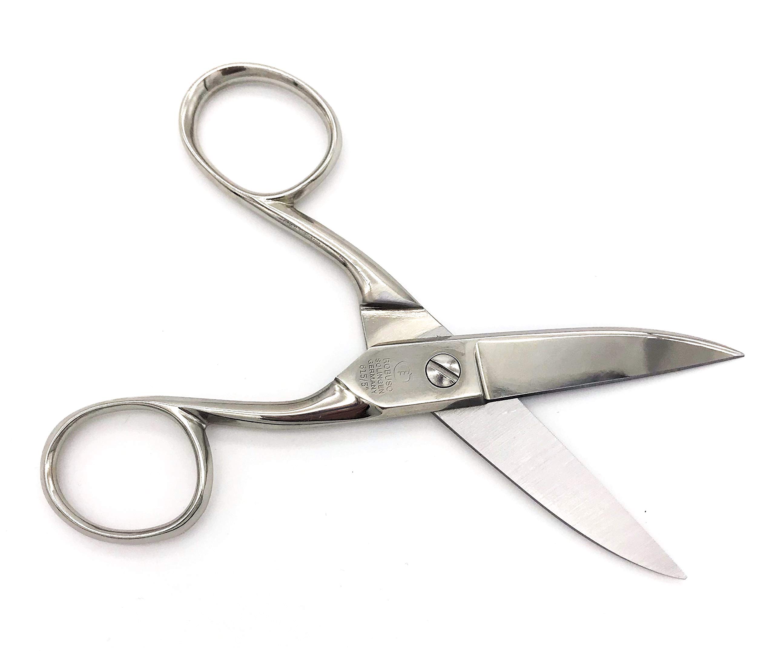 ROBUSO, forbici da tessitura in aramide, vetro e fibra di carbonio 615/E/5 microdentate (5 (13 cm) – Qualità robusta di Solingen Germany – Forbici in carbonio C60 forgiate