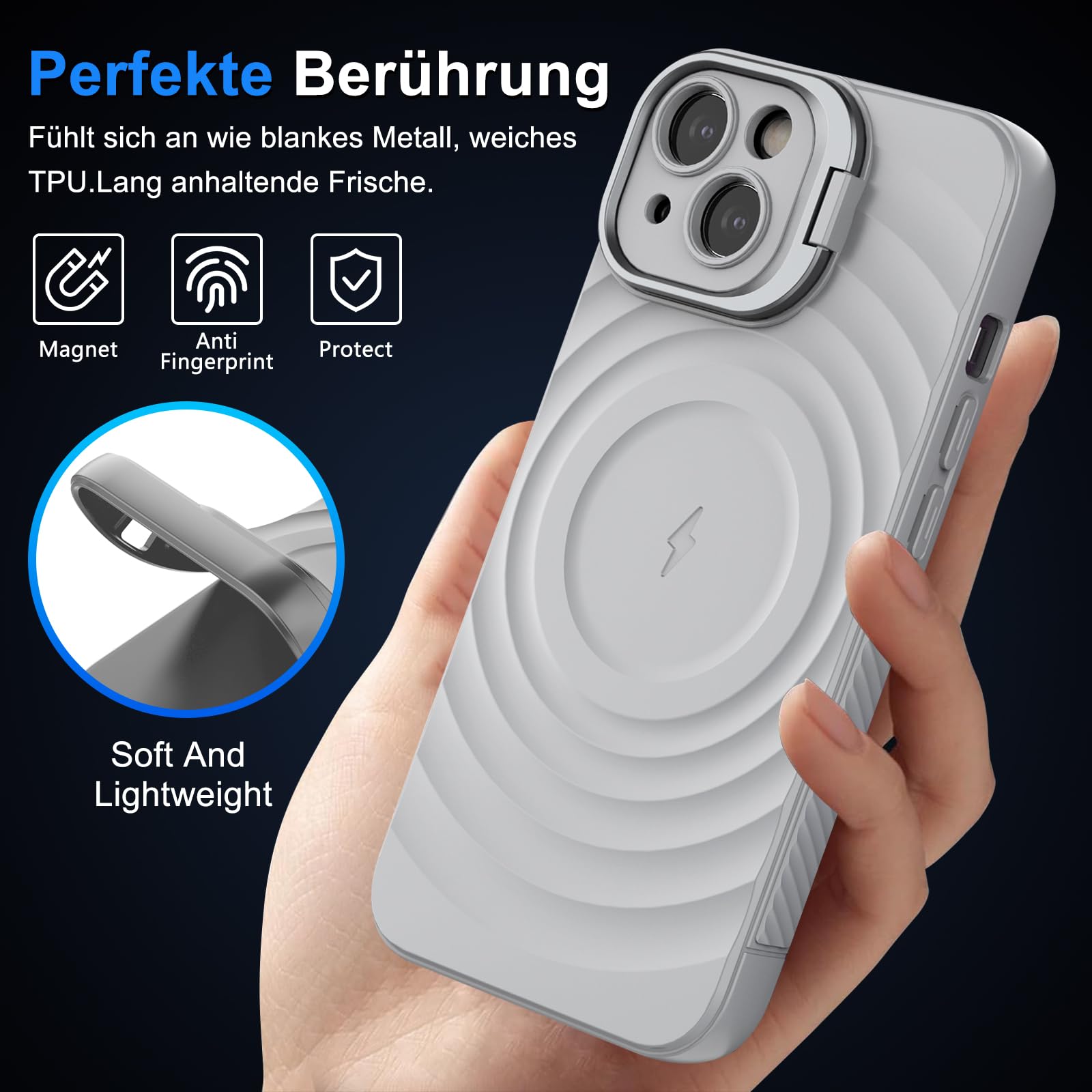 Vanki Handyhülle Für IPhone 13 – Mit Slide-Kameraschutz, MagSafe Kompatibel, Stoßfest, Schwarz