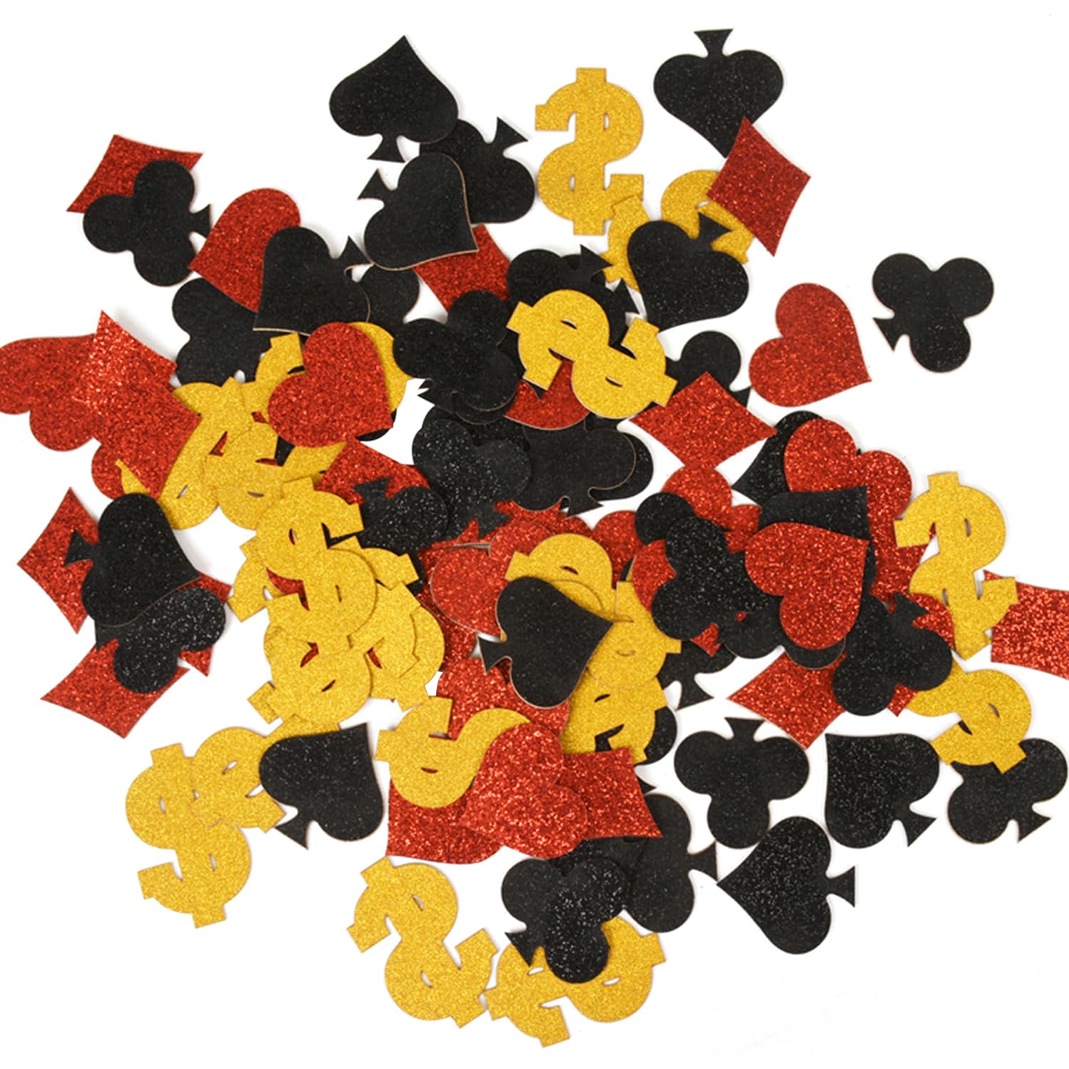 NIDHFG 200 Pieces Of Party Confetti, Playing Card Elements Confetti, Glitter Confetti, Tossed Confetti, Party Decoration Supplies.