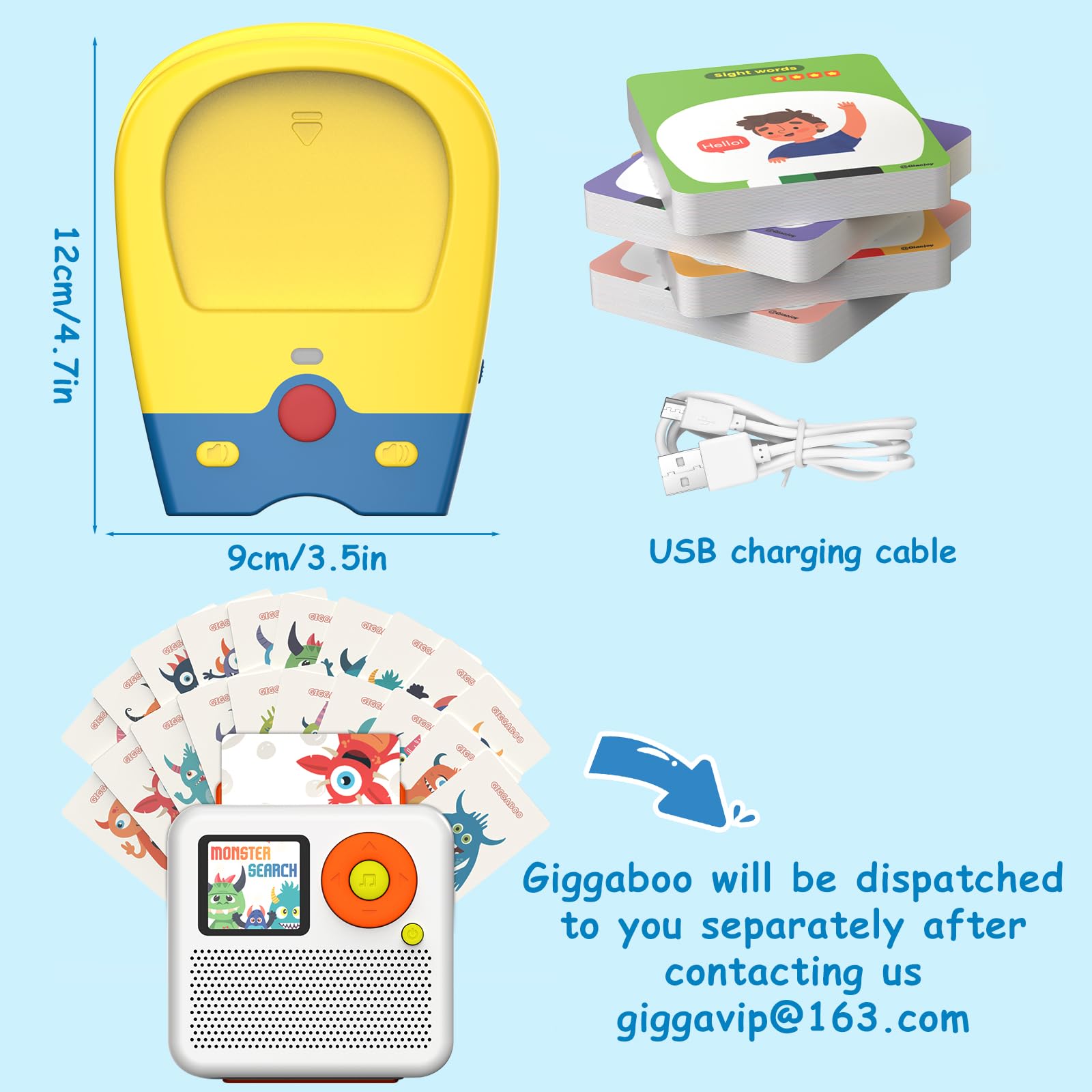 Buy Talking Flash Cards Get an Extra Giggaboo with Monster Search Game for 1 2 3 4 5 Year Old Boys and Girls-Montessori Toys, Speech Therapy, Autism Sensory Toys Learning Educational Toy