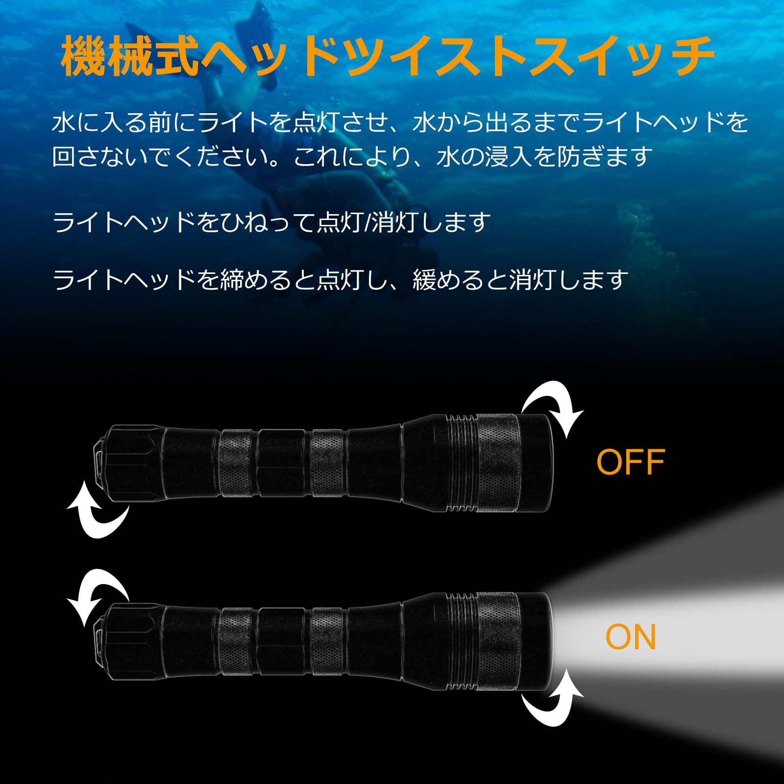 Amazon.co.jp: SecurityIng DF08 ダイビングライト 1050ルーメン