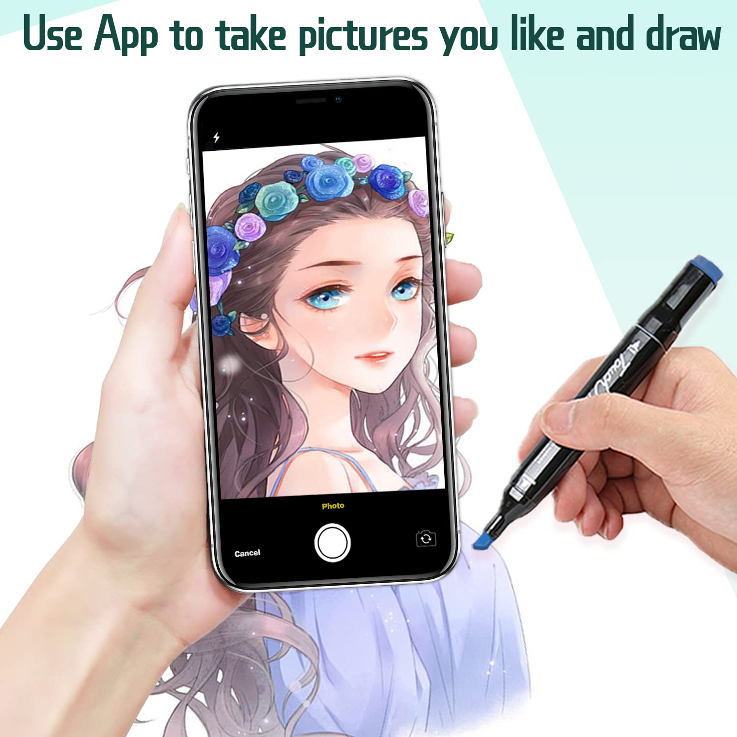 Vokiuler Pennarello ad alcool 168 colori pennarello artistico con APP per colorare, pennarello per artisti con due punte, scalpello e sfera per bambini, adulti, disegno, schizzi