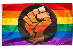 QPOC Pride Flag 3x5 | BLM LGBTQ Flag with Fist