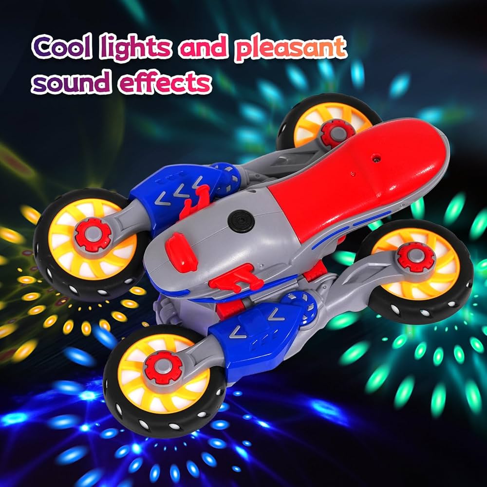 Transforming Motorcycle, Electric Rotating With Lights And Music