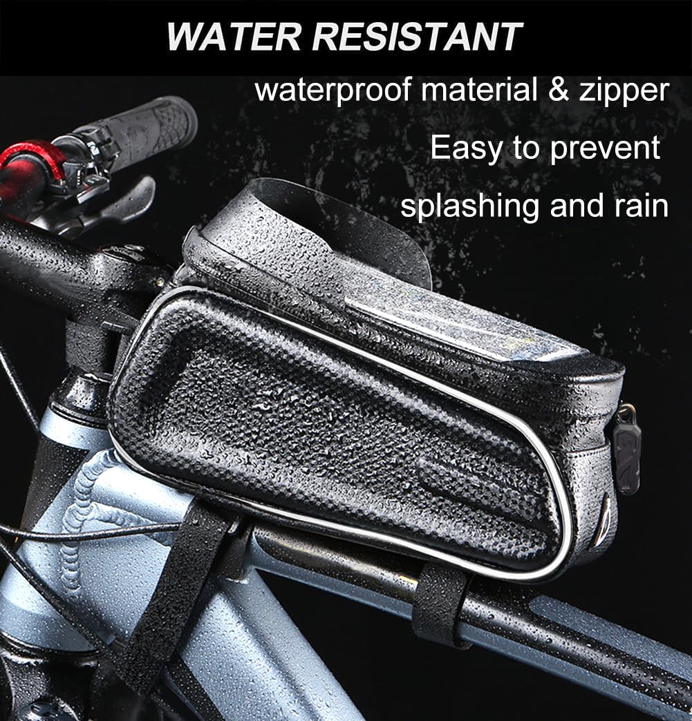 QSPORTPEAK Borsa per telaio anteriore del telefono della bicicletta/della bici, borsa del tubo, sacchetto di ciclismo, impermeabile, accessori della bici