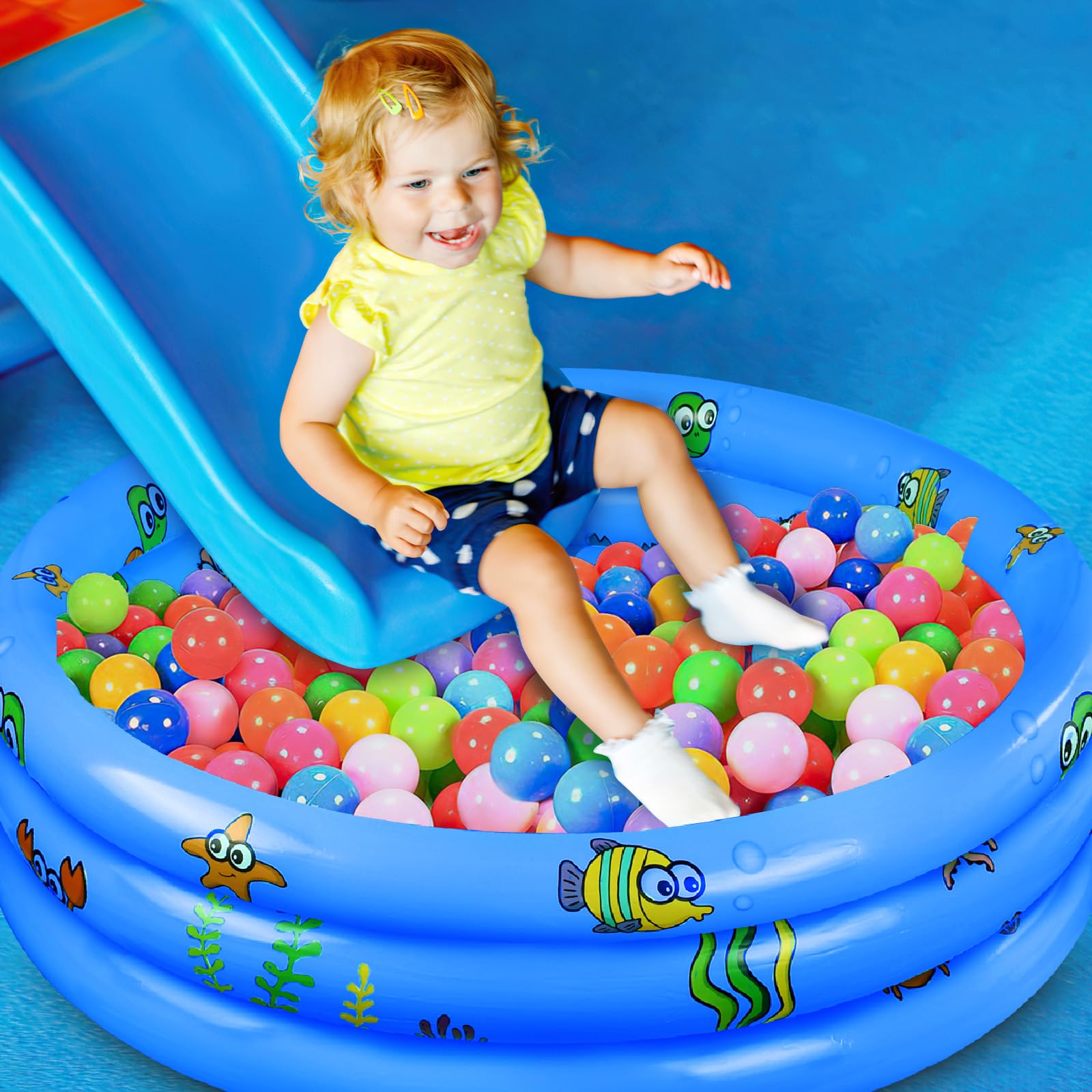 Piscina Hinchable Infantil ø 100 cm, Piscina Inflable, Piscina Hinchable, Piscina para Jardín Trasero Interior