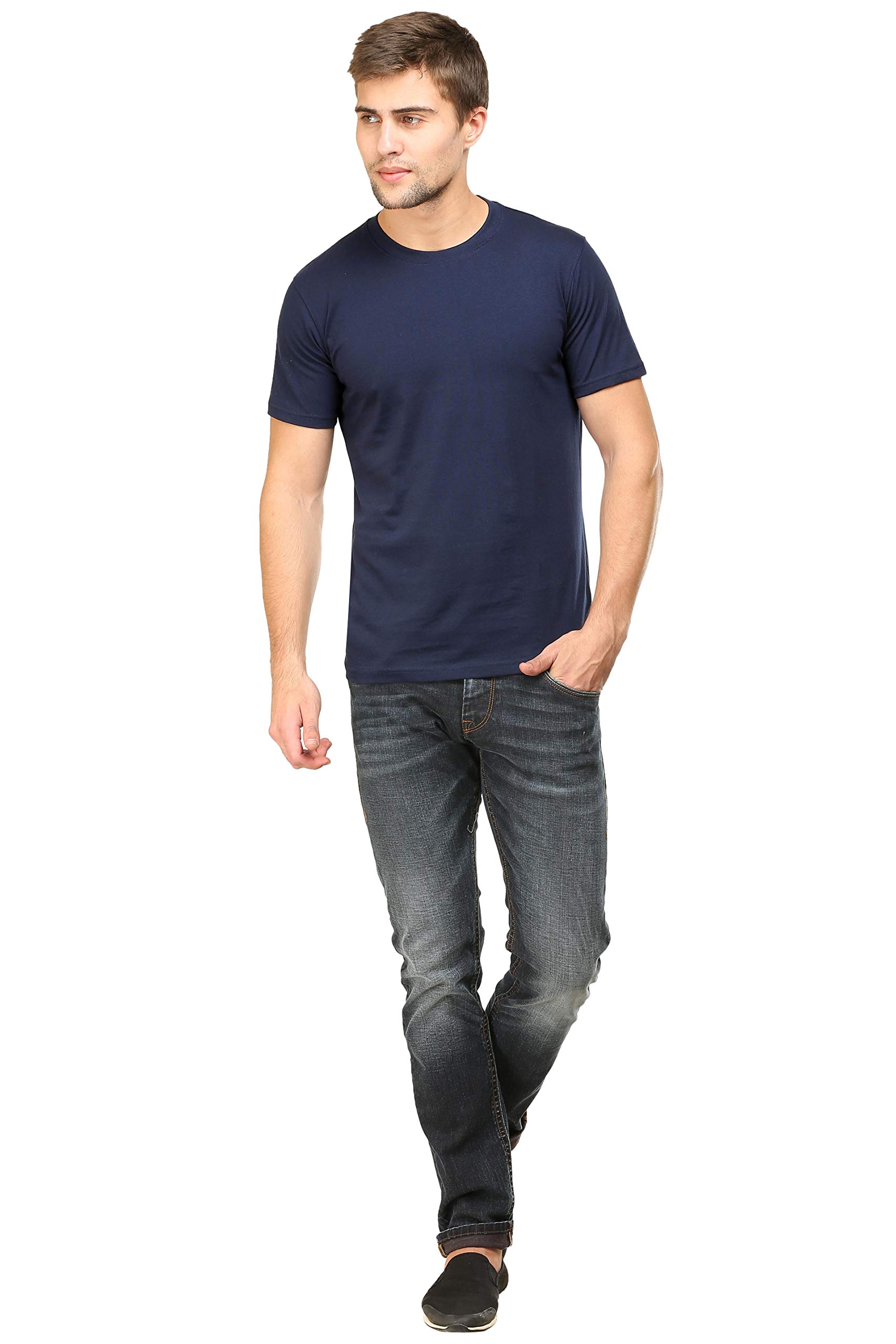 RSO OutfitsPlain Half Sleeve Round Neck Men's T-Shirt