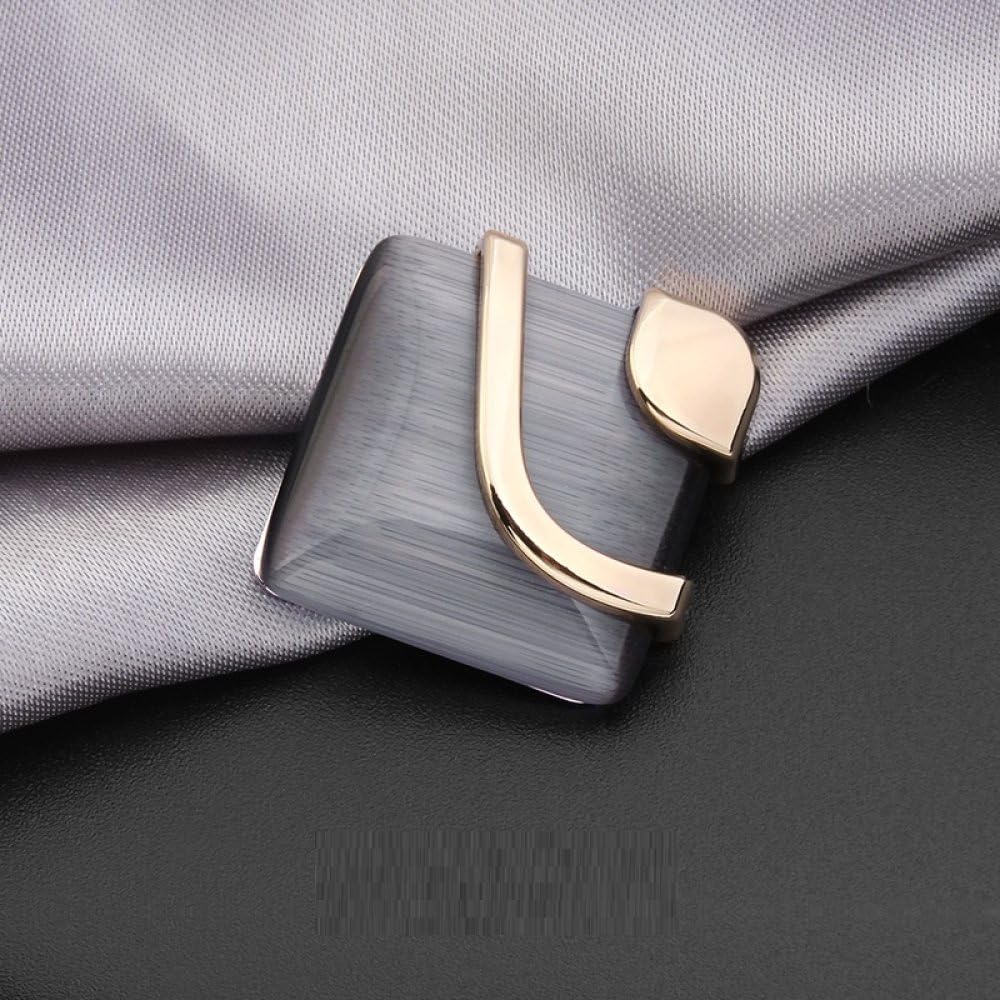 LIBERGA 10 Pcs Metal Buttons with Shank, Golden Edge Decorative, Fashion Square Sewing Buttons for Clothes, Cardigans, Coat, Craft Projects,Grey,24mm