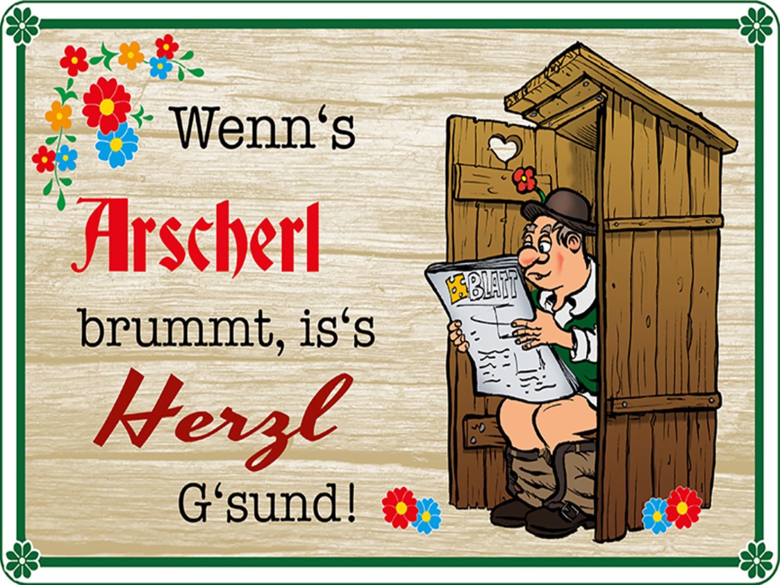 A772 Wandtattoo „Wenn´s Arscherl Brummt“ 80x41 Cm Anthrazit – Vinylaufkleber Für Wanddekoration