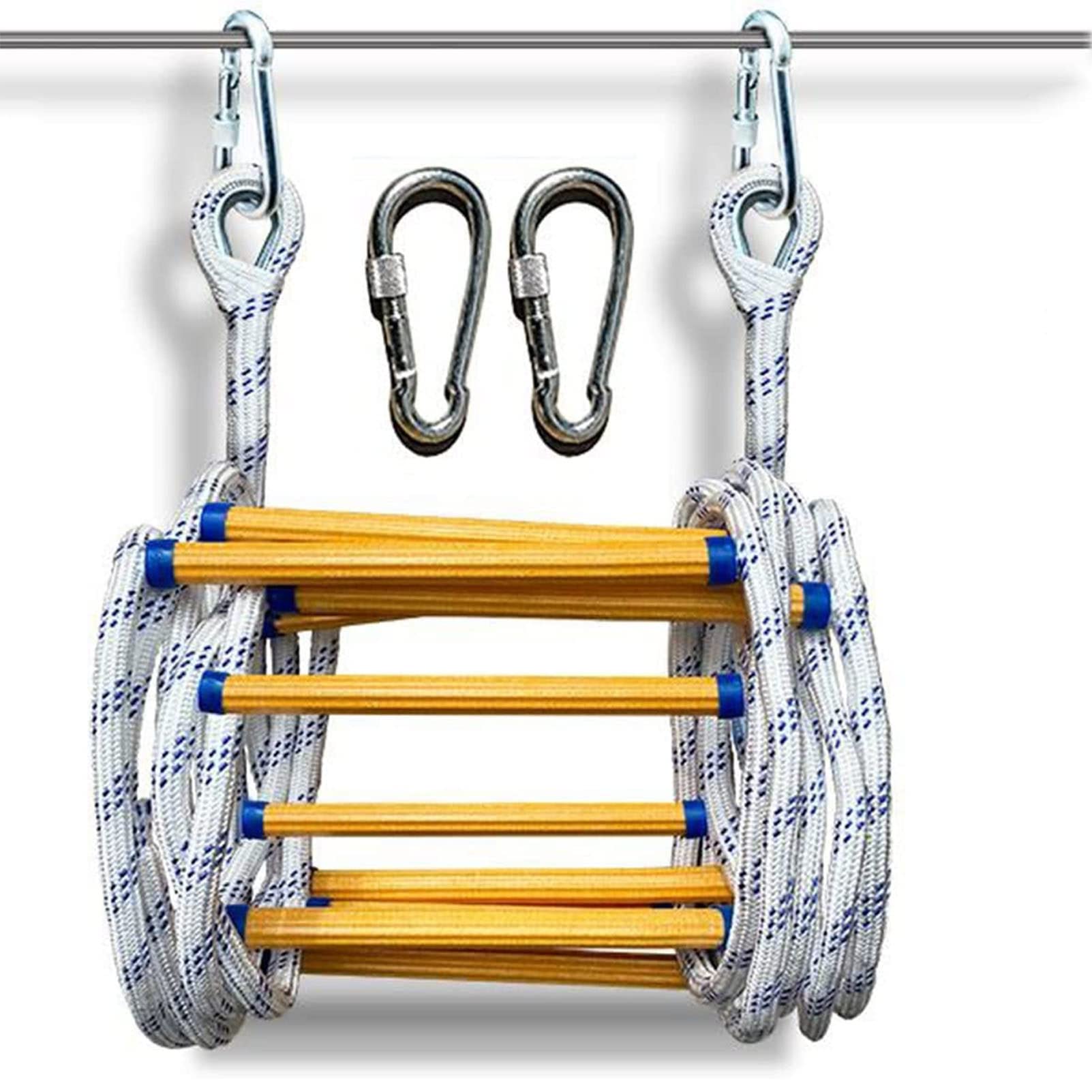 Escalera de Cuerda de Rescate de 32 pies, Escalera de Escape de Emergencia, Seguridad Laboral, Respuesta a Incendios, Rescate, Escalada en Roca, Resina y poliéster para desastres, evacuación