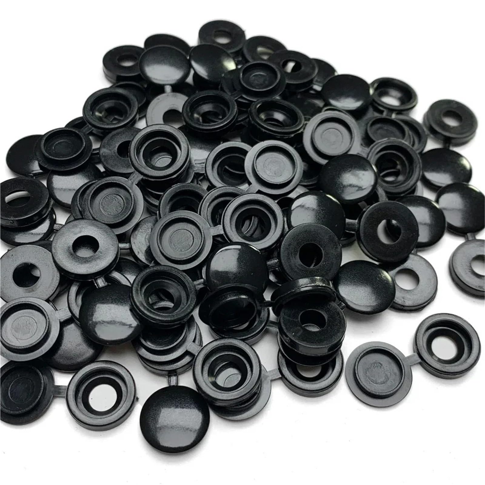 Hinged Screw Cover Caps 500pcs Plastic Fold Snap Covers 3 Color DIY Accessories Protection Tools(Black)